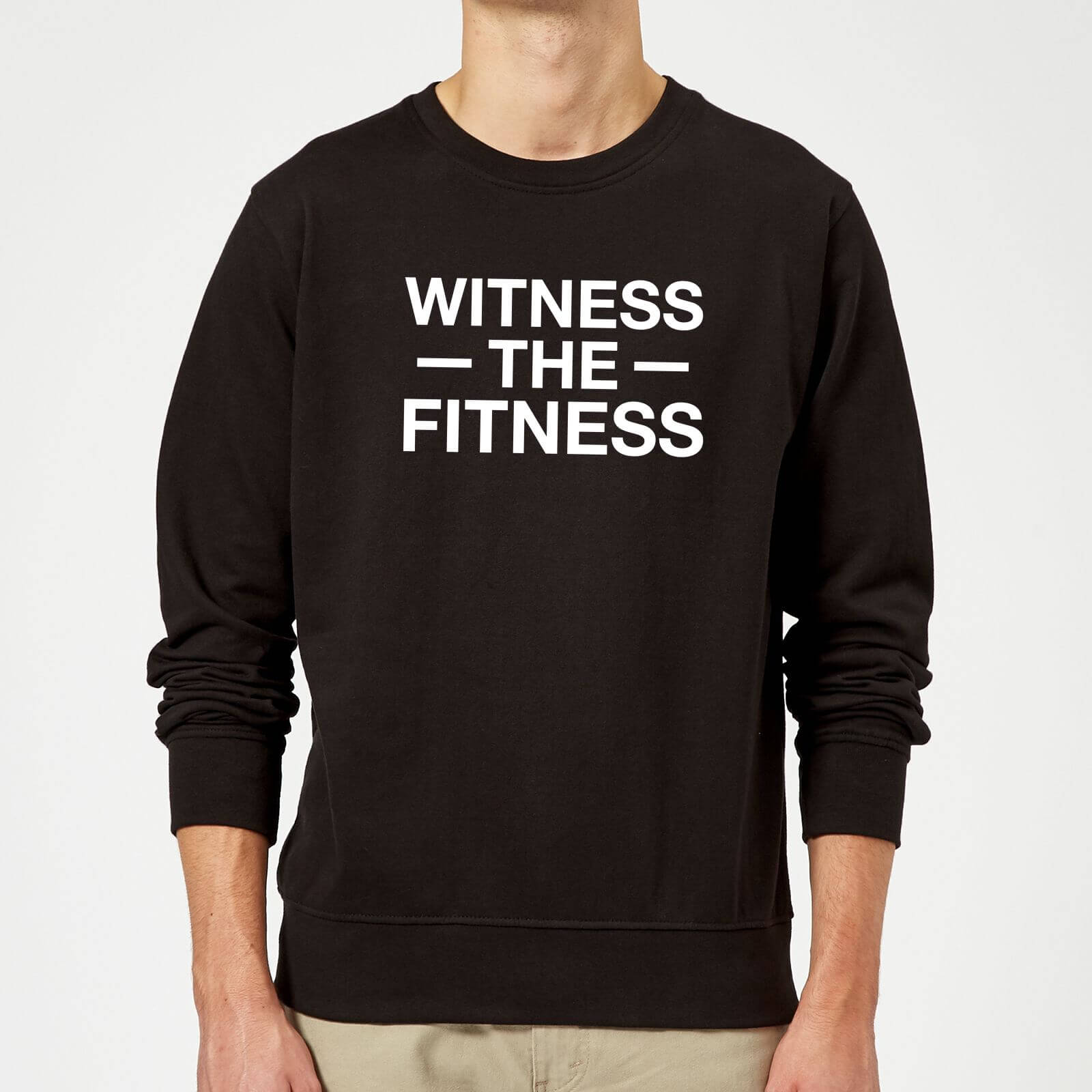 Witness The Fitness Slogan Sweatshirt - Black - S - Black