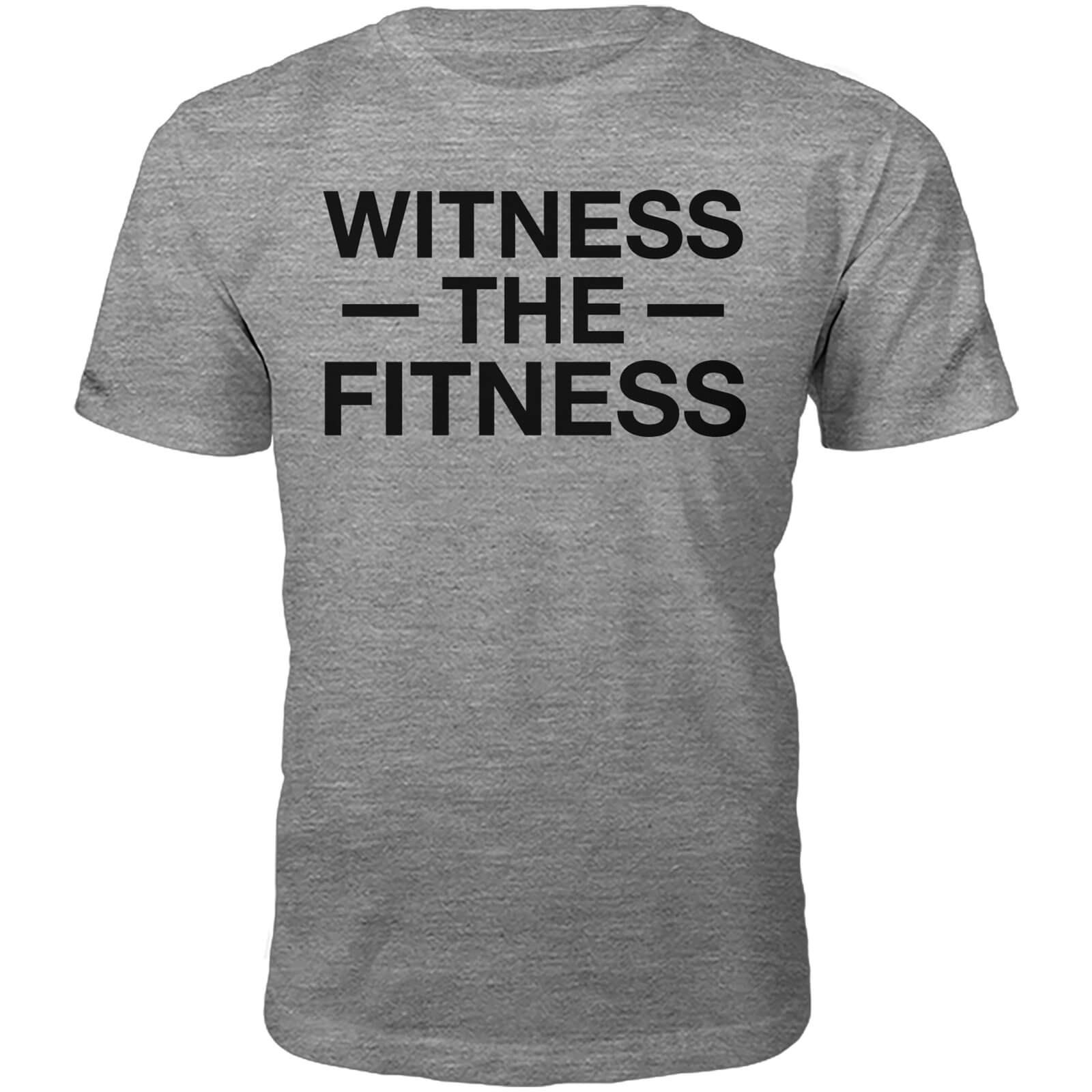 Witness The Fitness Slogan T-Shirt - Grey - S - Grey