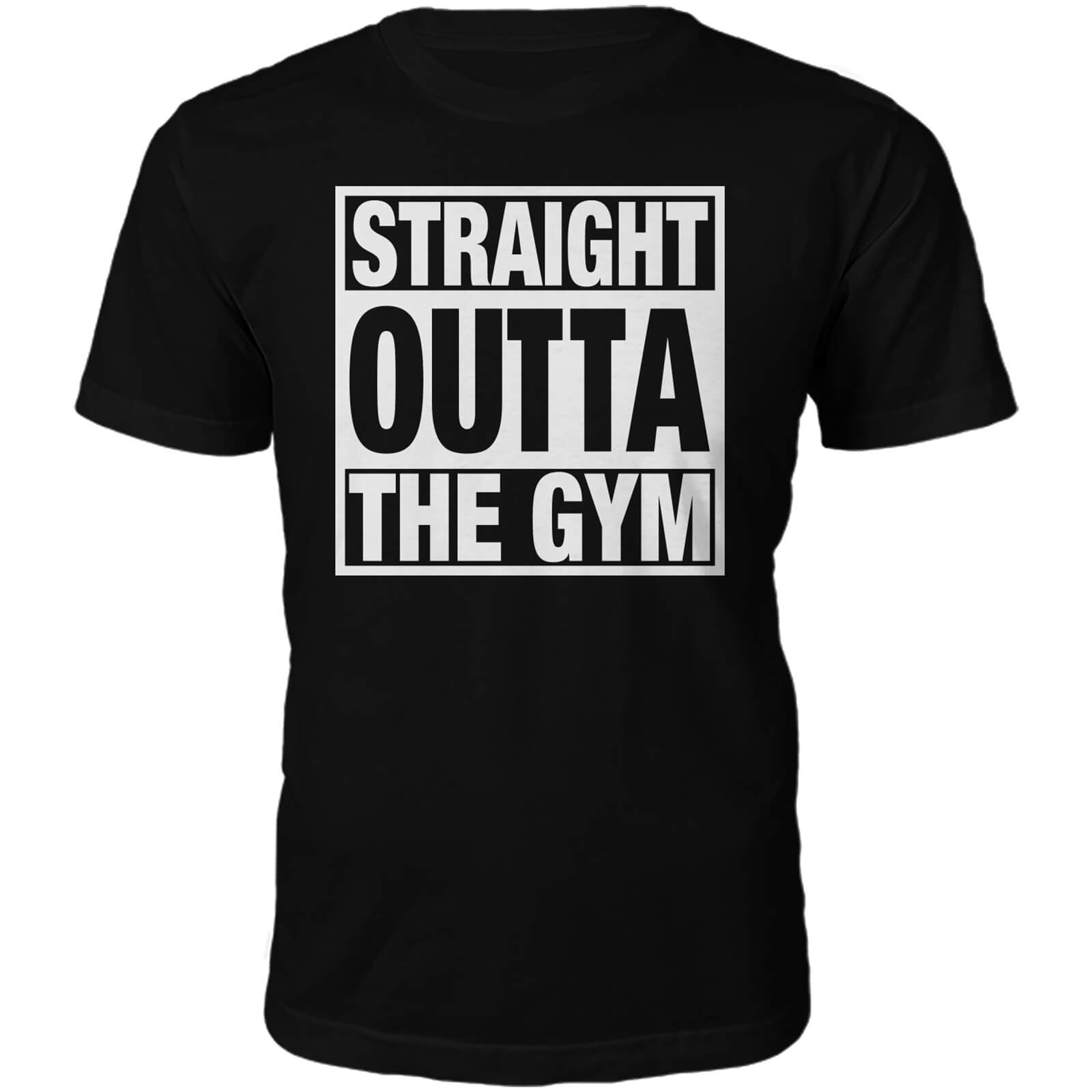 Straight Outta The Gym Slogan T-Shirt - Black - S