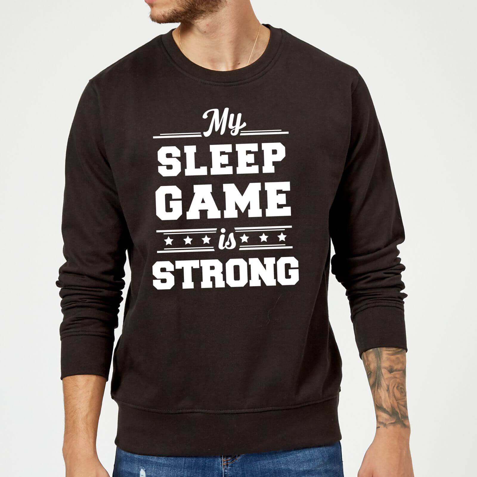 Sleep Game Slogan Sweatshirt - Black - S - Black