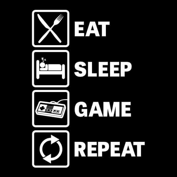 The Slogan Collection Eat Sleep Game Repeat Slogan Sweatshirt - Black - XXL - Black