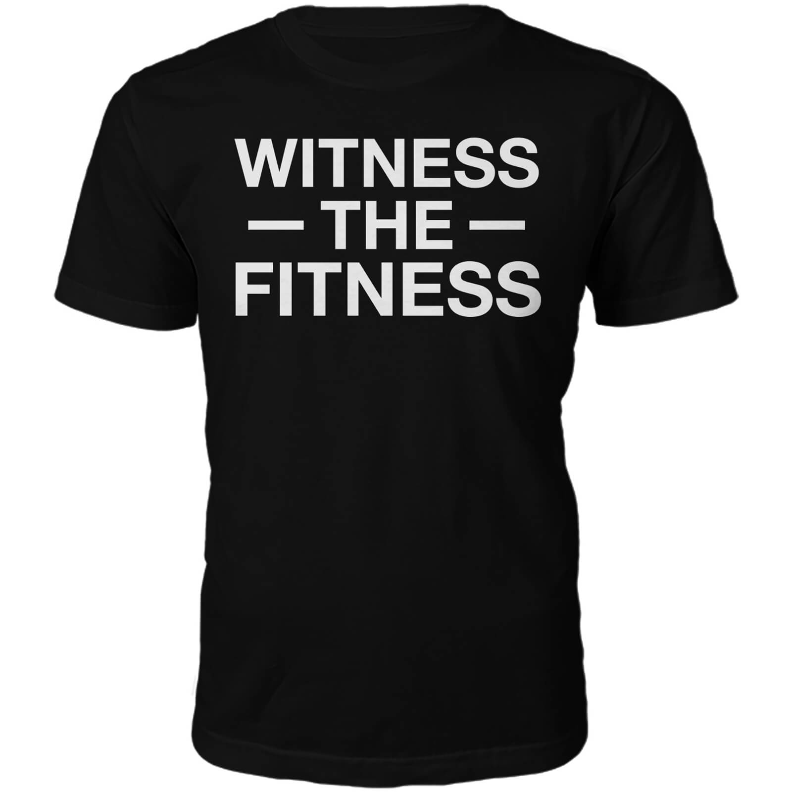 Witness The Fitness Slogan T-Shirt - Black - S