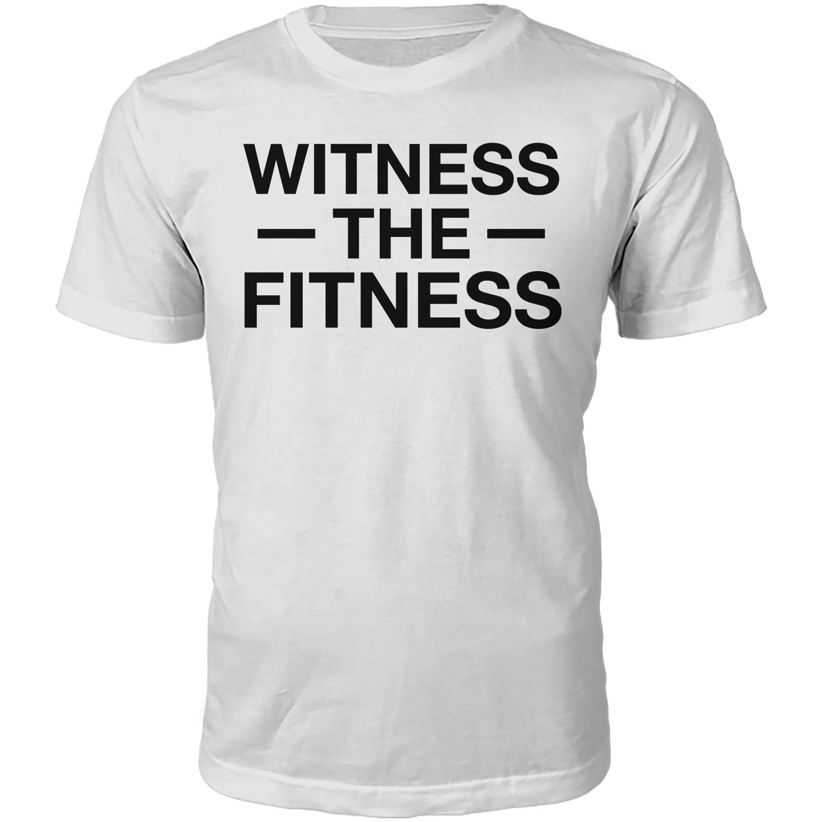 Witness The Fitness Slogan T-Shirt - White - S - White