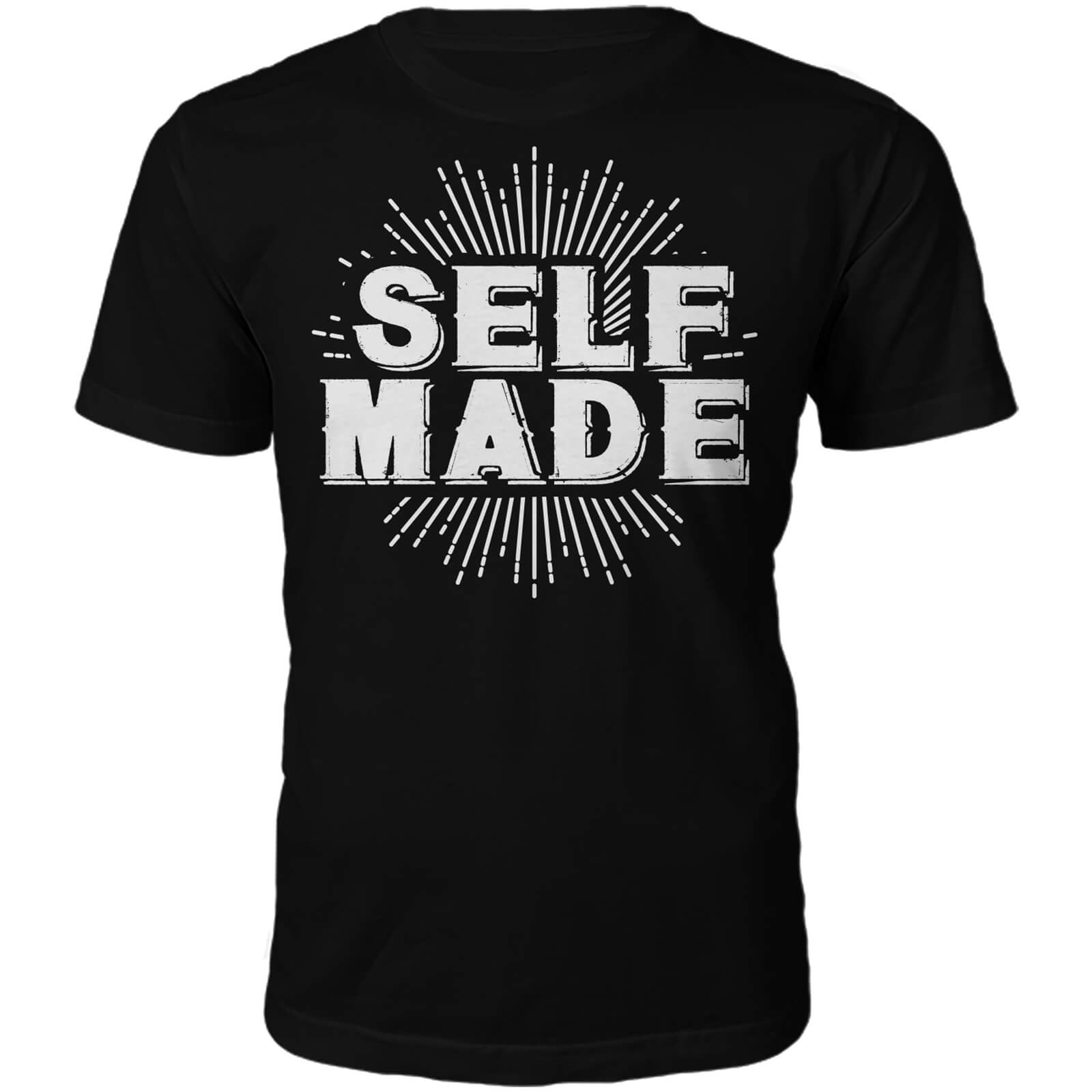 Self Made Slogan T-Shirt - Black - S - Black