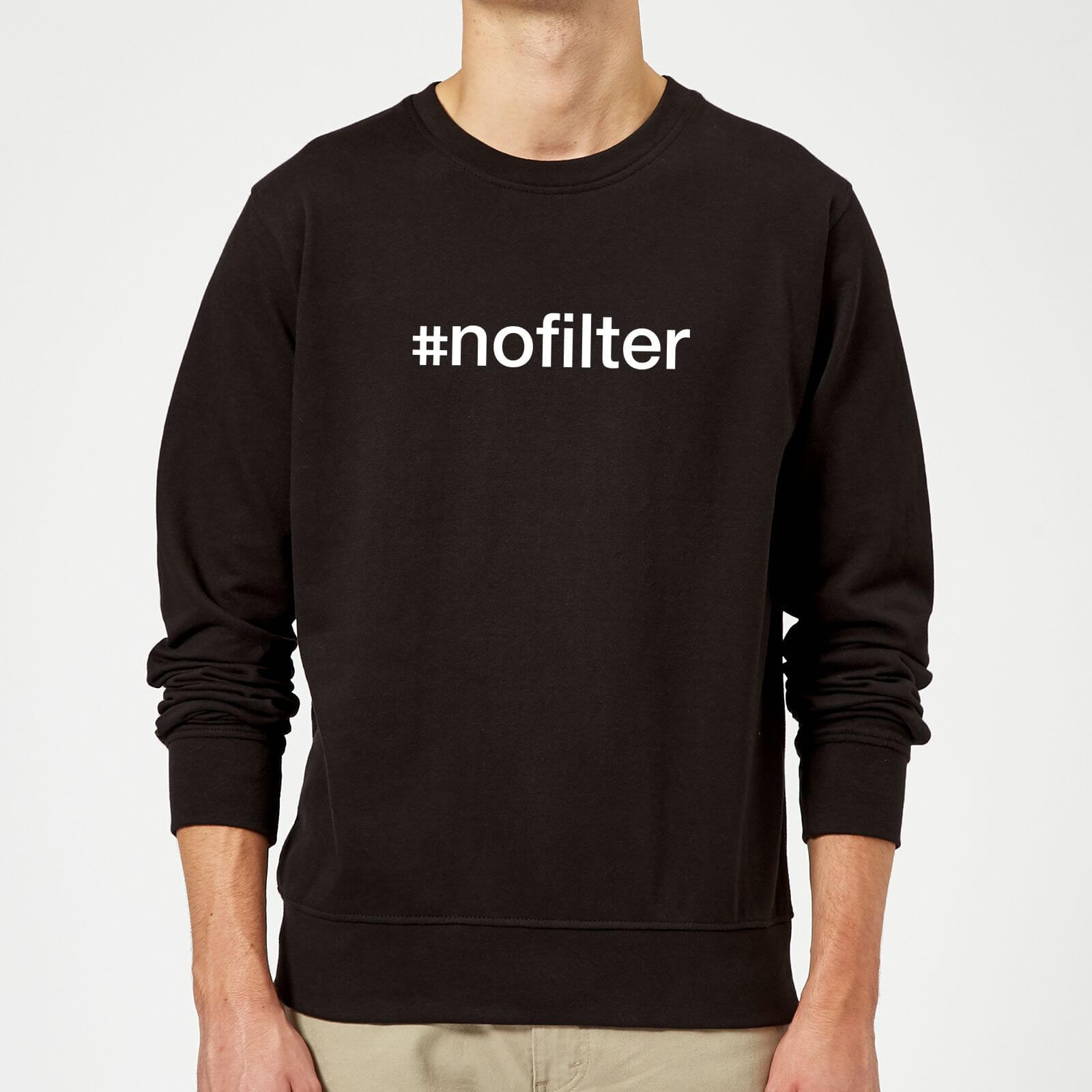 #Nofilter Slogan Sweatshirt - Black - S - Black