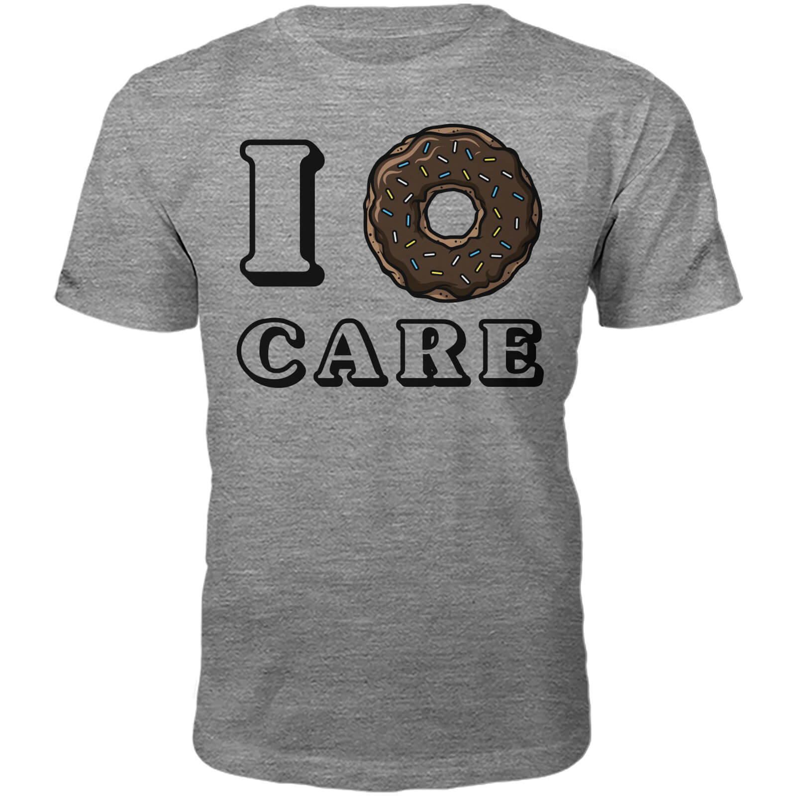 I Donut Care Slogan T-Shirt - Grey - S - Grey