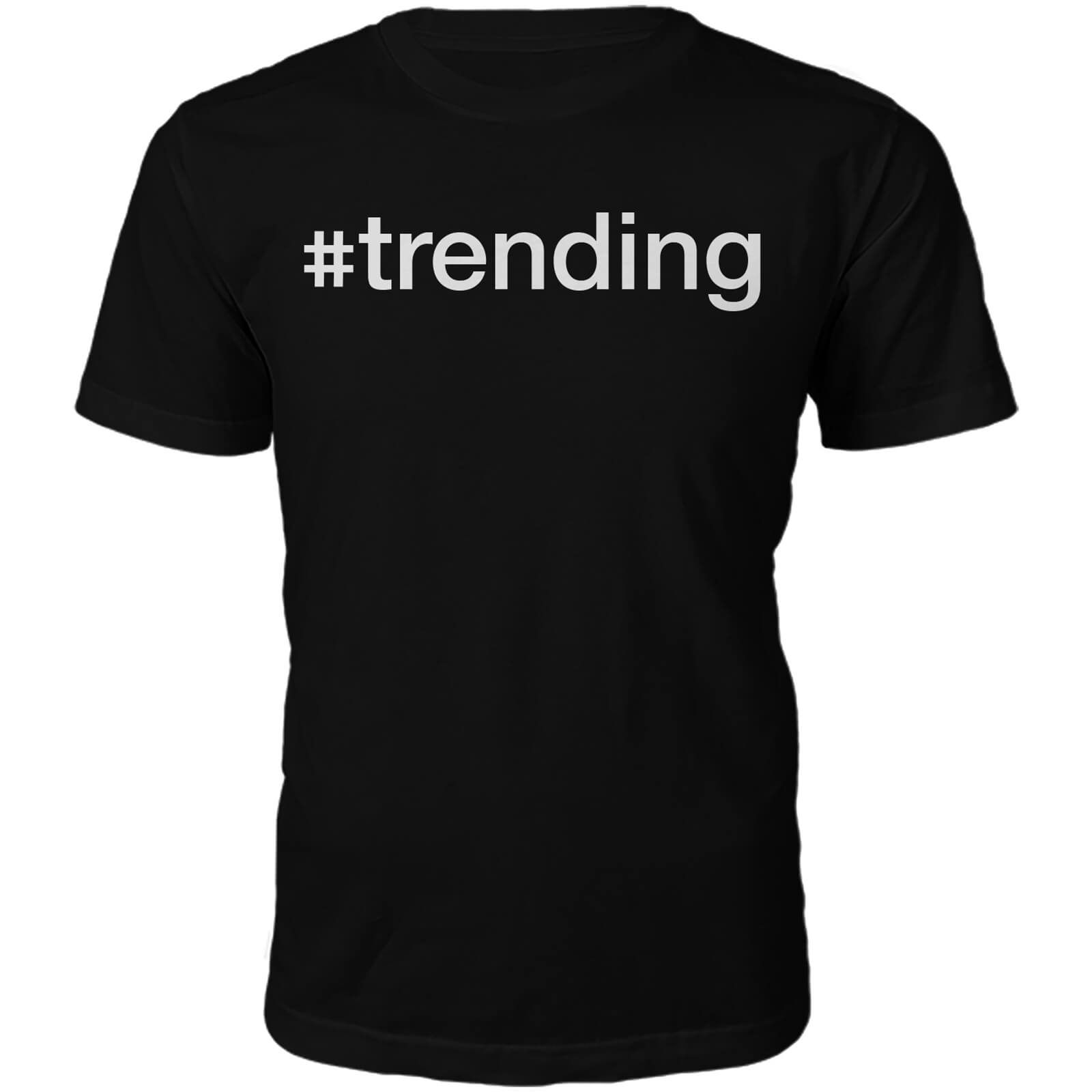 #Trending Slogan T-Shirt - Black - S - Black