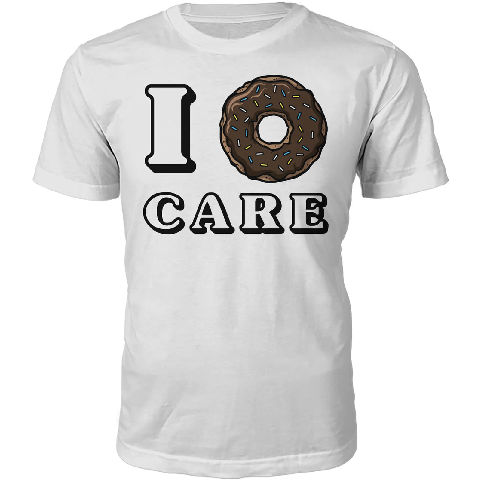 I Donut Care Slogan T-Shirt - White - S - White