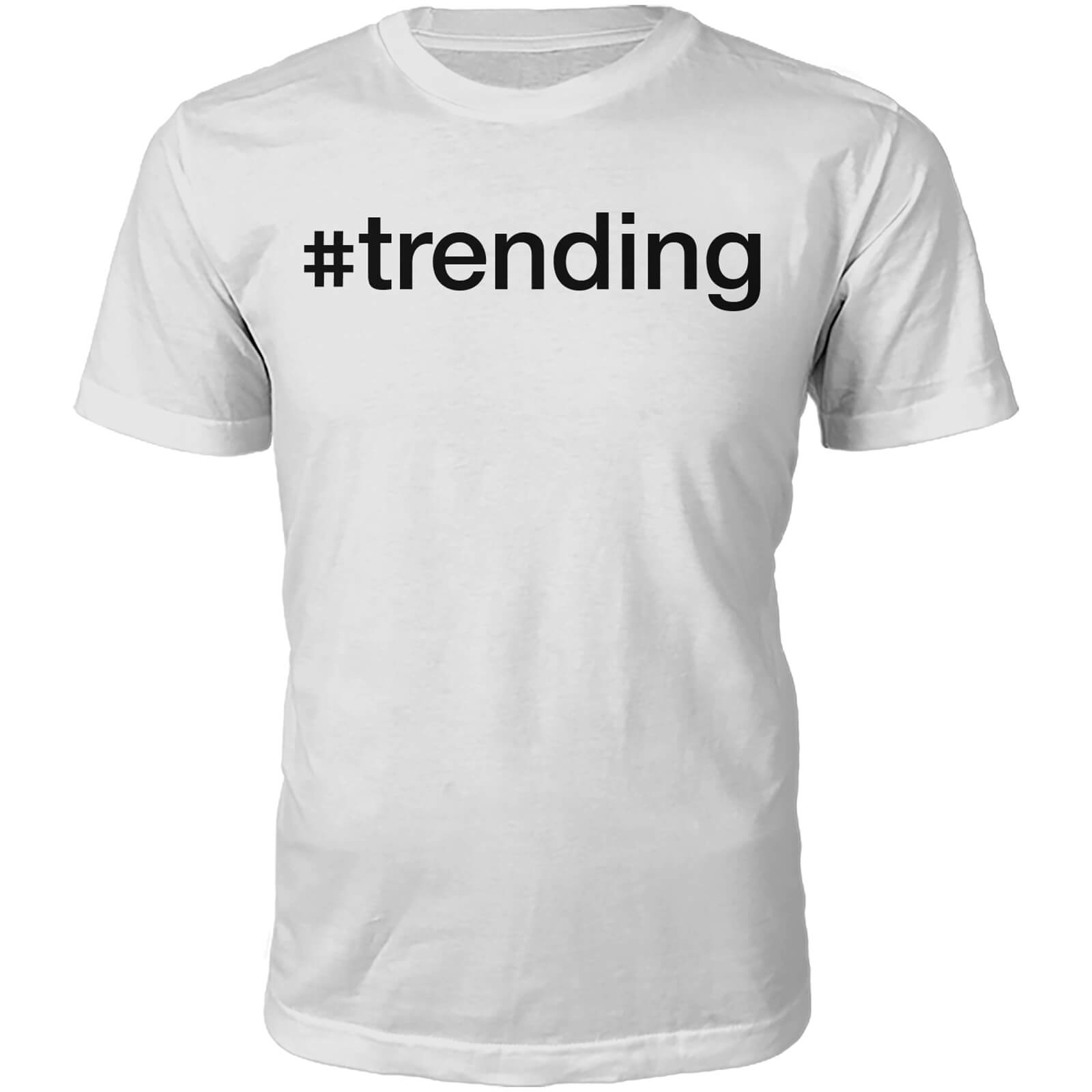 #Trending Slogan T-Shirt - White - S - White