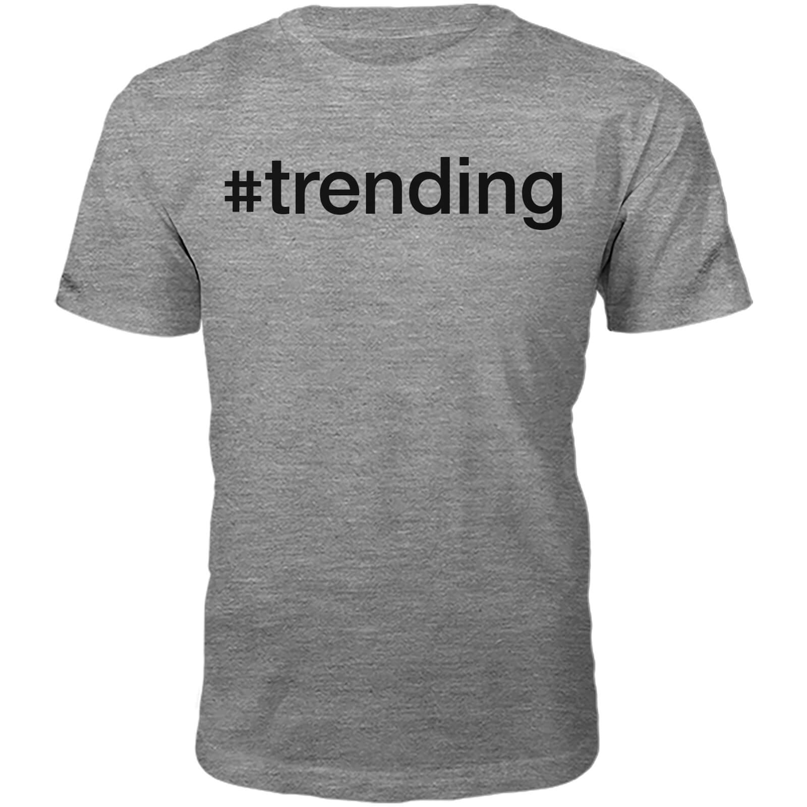 #Trending Slogan T-Shirt - Grey - S - Grey