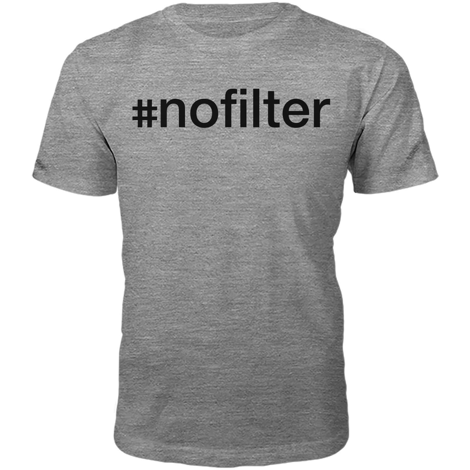 #Nofilter Slogan T-Shirt - Grey - S - Grey