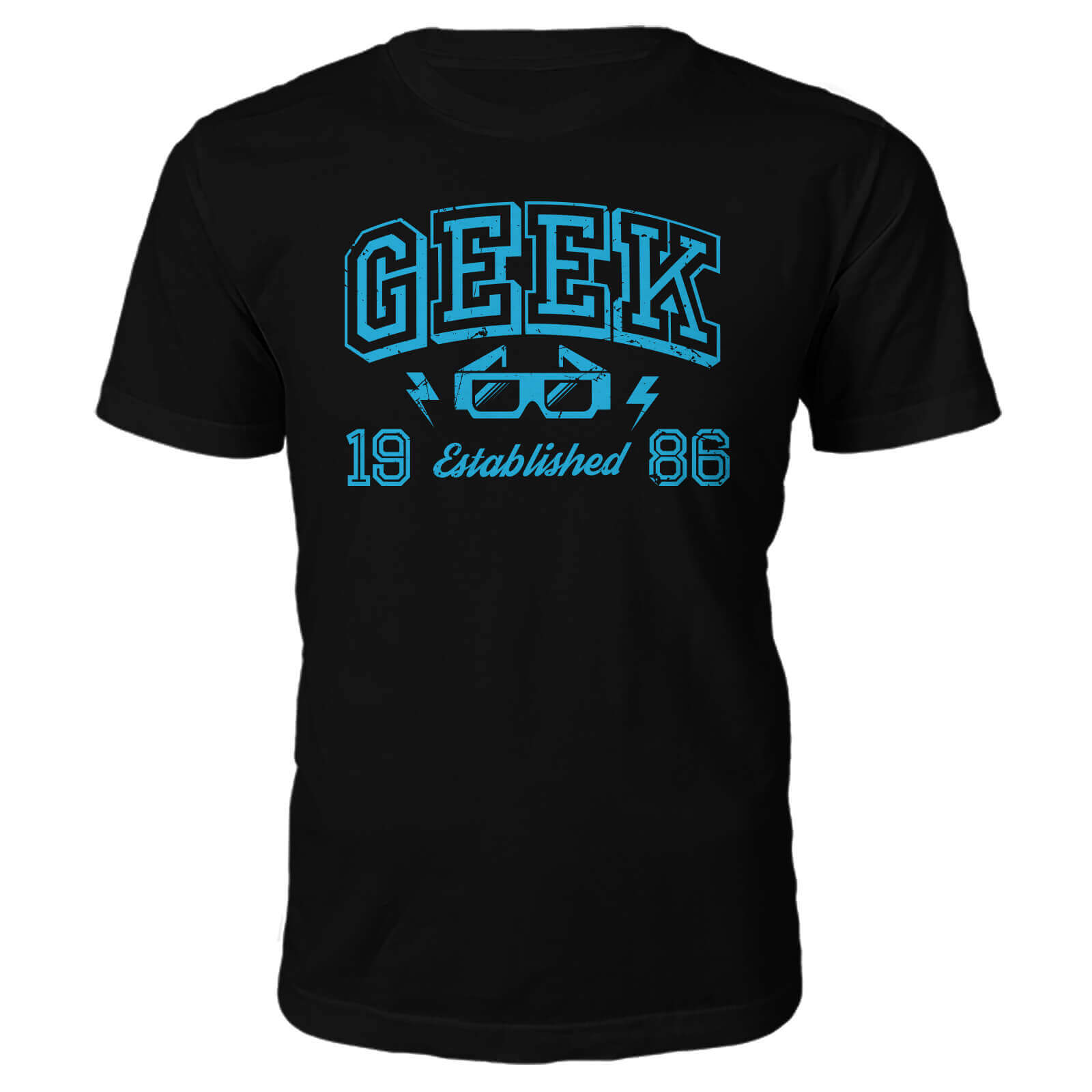 Geek Established 1980's T-Shirt- Black - XL - 1986