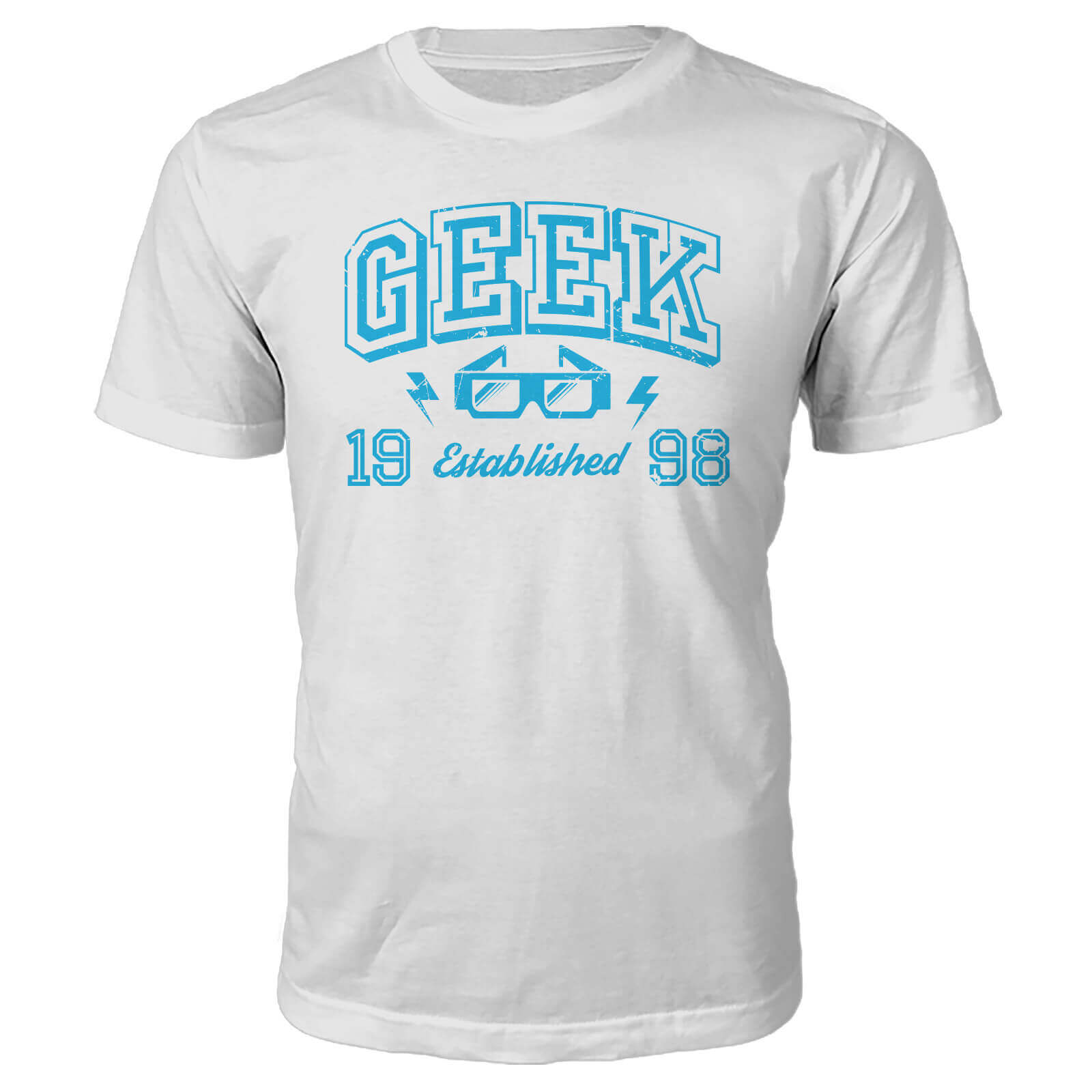 Geek Established 1990's T-Shirt- White - L - 1998