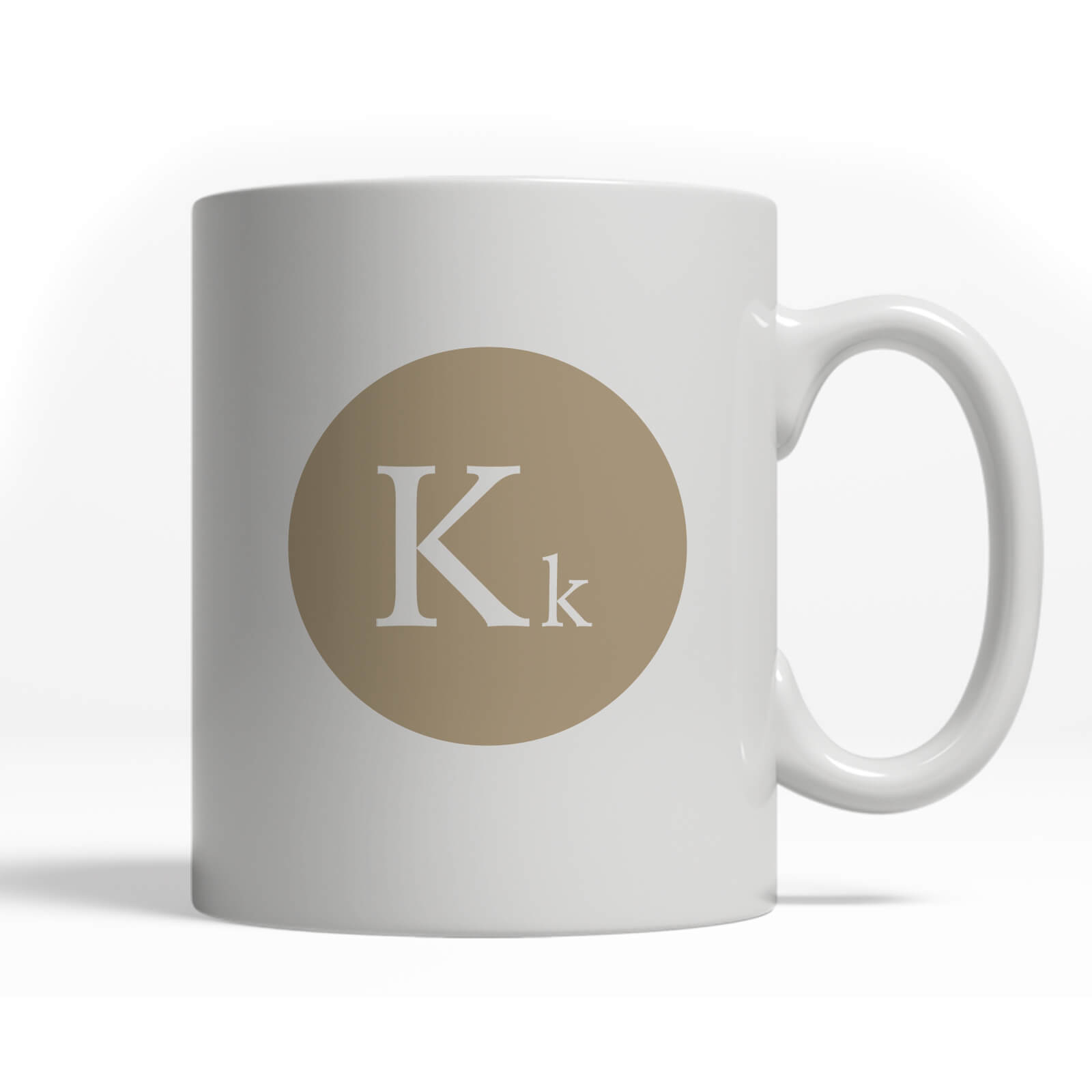 Alphabet Letter Mug - K-Khaki