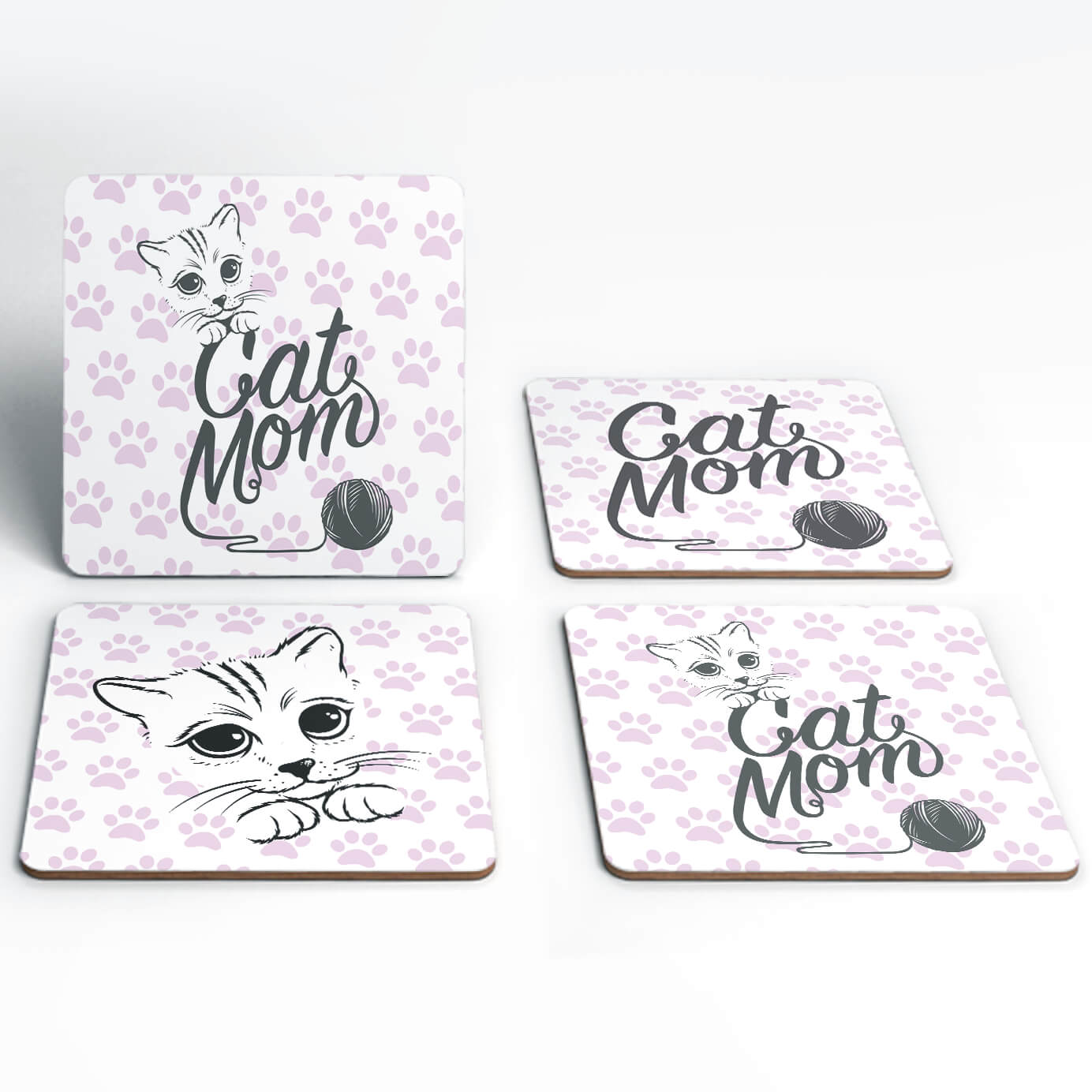 Cat Mom Coaster Set