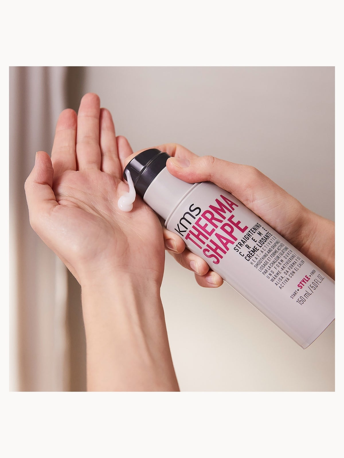 KMS Thermashape Straightening Crème for Smoothing Curly, Medium to Thick, Coarse Hair 150ml 4
