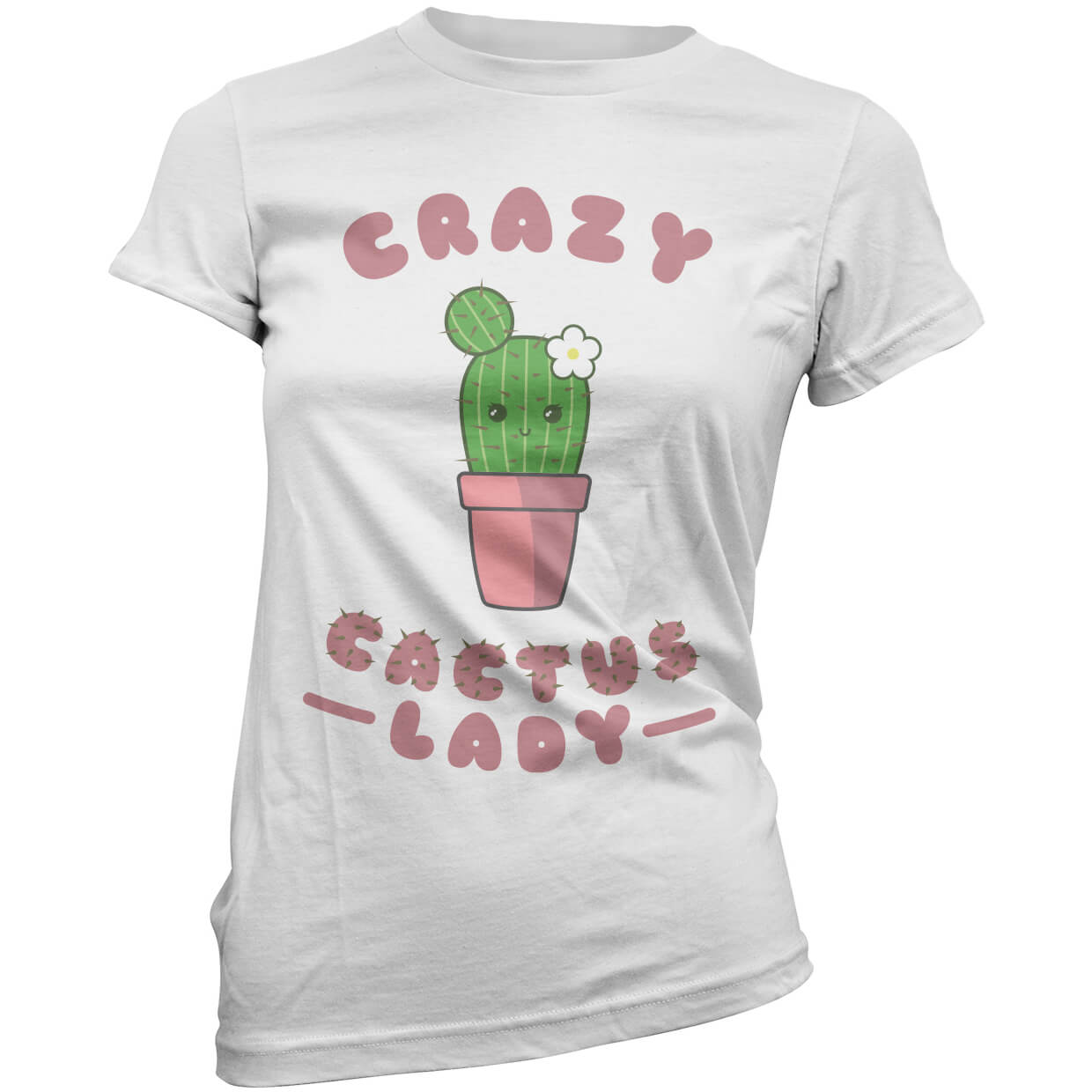 Crazy Cactus Women's T-Shirt - White - S