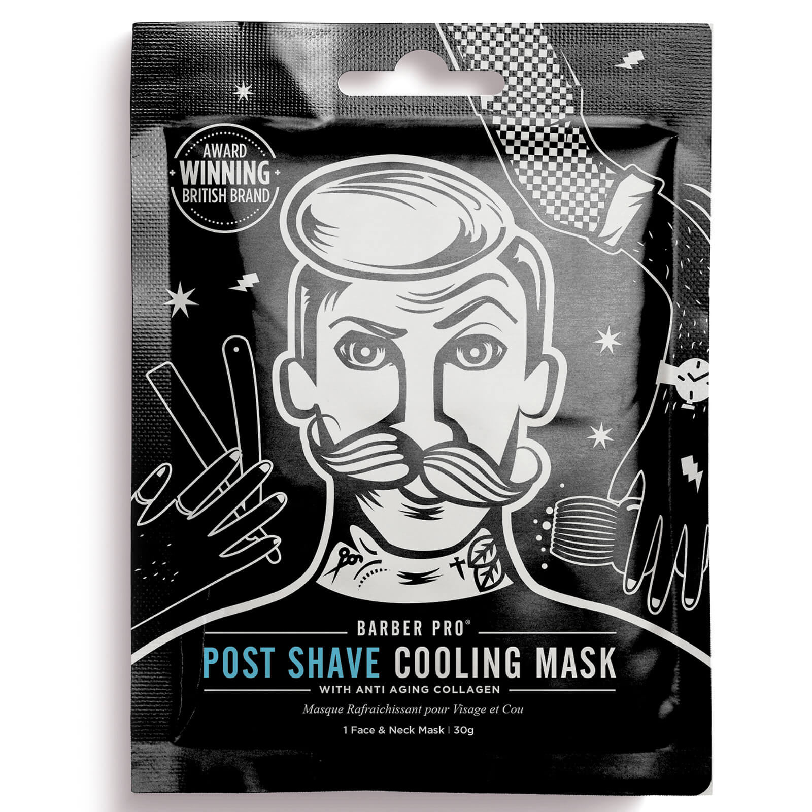 Купить Охлаждающая маска после бритья с антивозрастным коллагеном BARBER PRO Post Shave Cooling Mask with Anti-Ageing Collagen