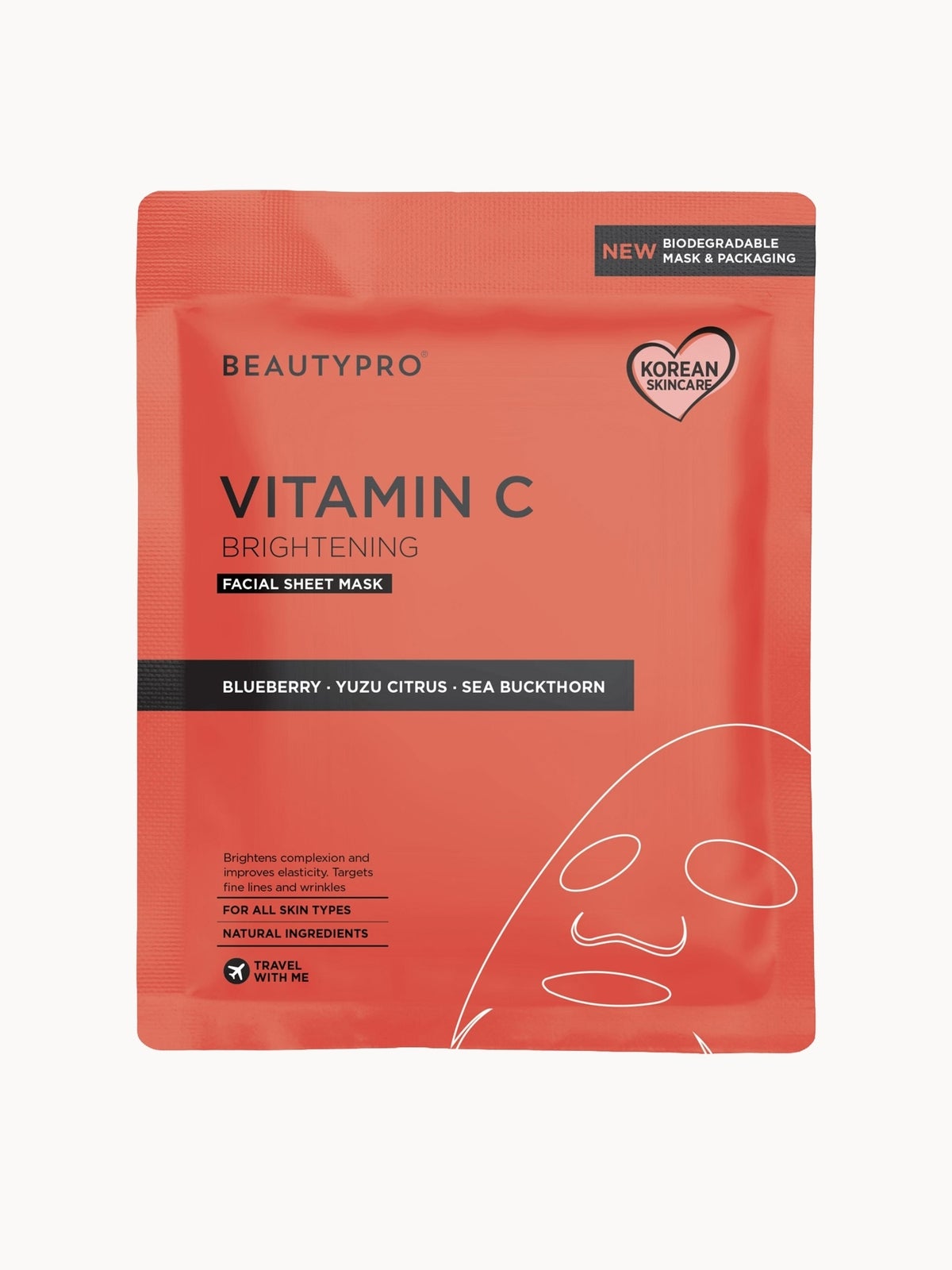 BEAUTYPRO Brightening Collagen Sheet Mask with Vitamin C