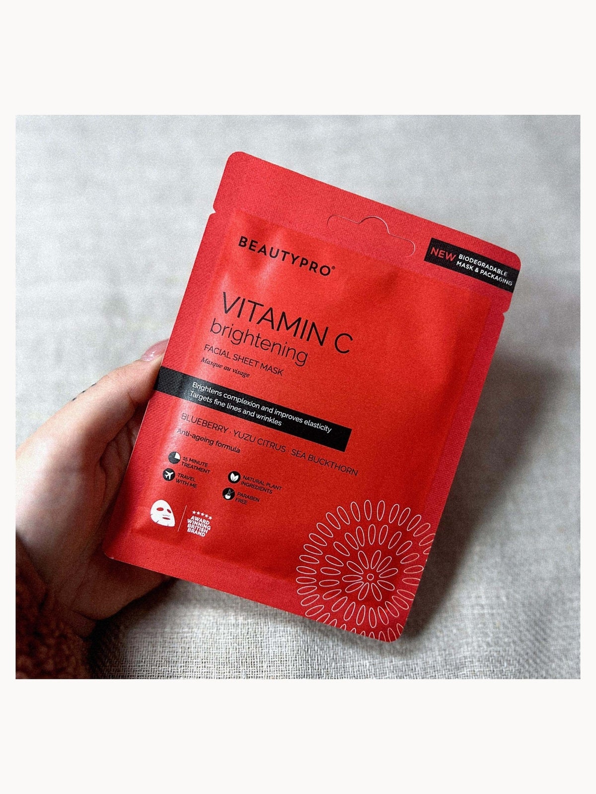 BEAUTYPRO Brightening Collagen Sheet Mask with Vitamin C 3