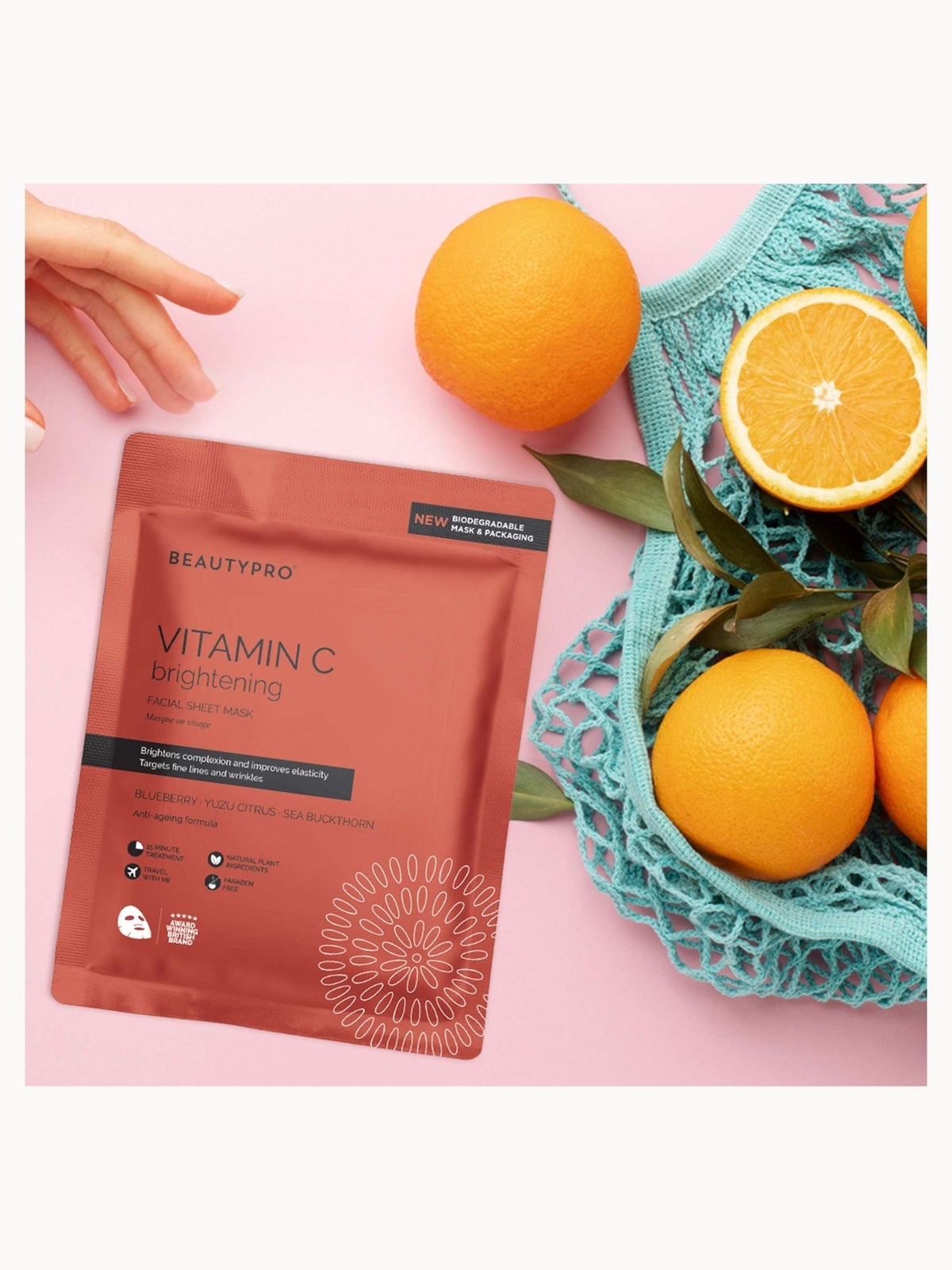 BEAUTYPRO Brightening Collagen Sheet Mask with Vitamin C 4