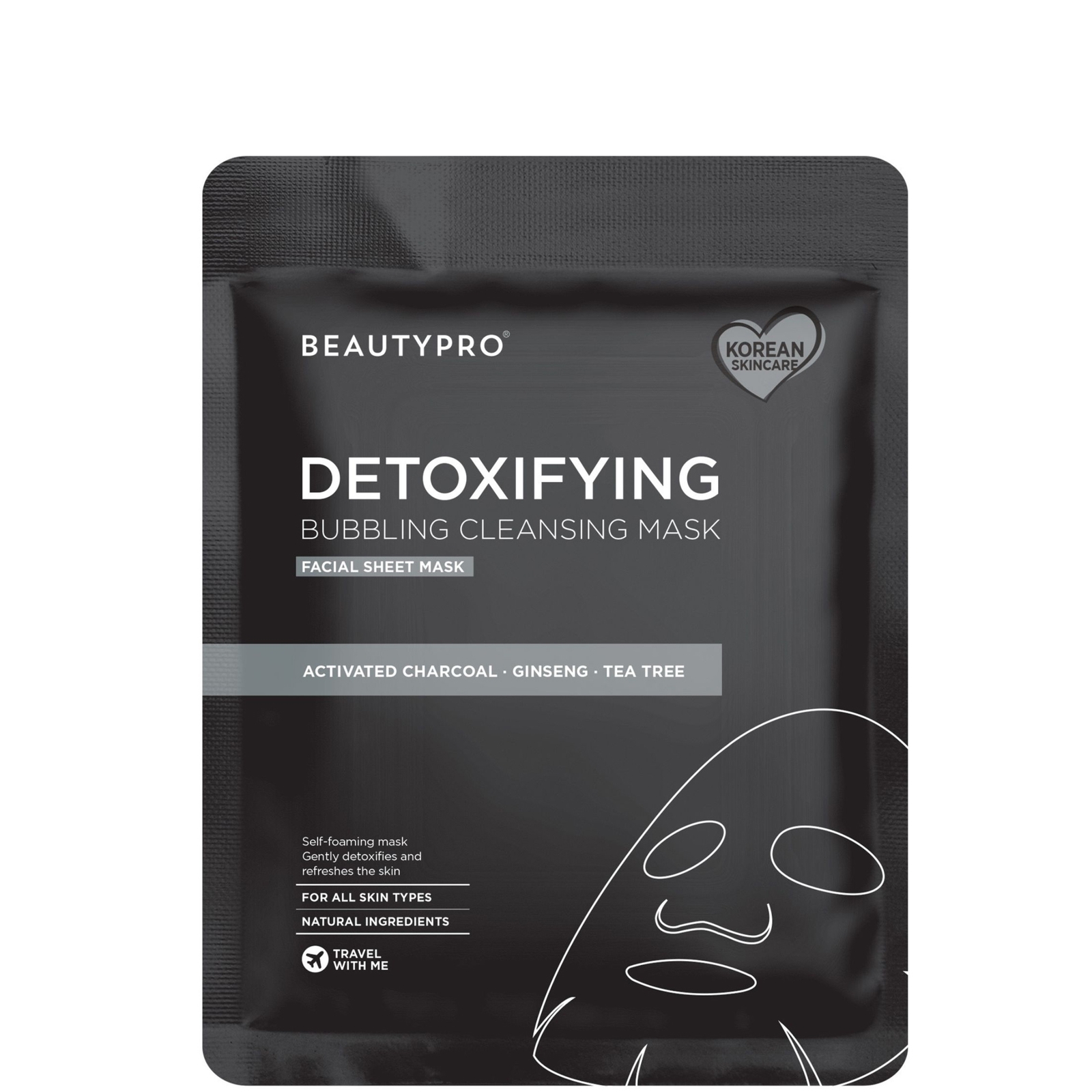 

BEAUTYPRO Detoxifying Foaming Cleansing Sheet Mask with Activated Charcoal