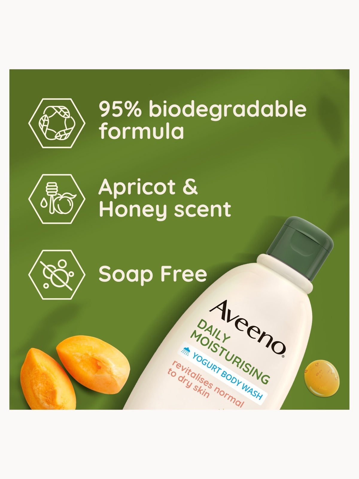 Aveeno Daily Moisturising Body Wash - Apricot and Honey 300ml 2