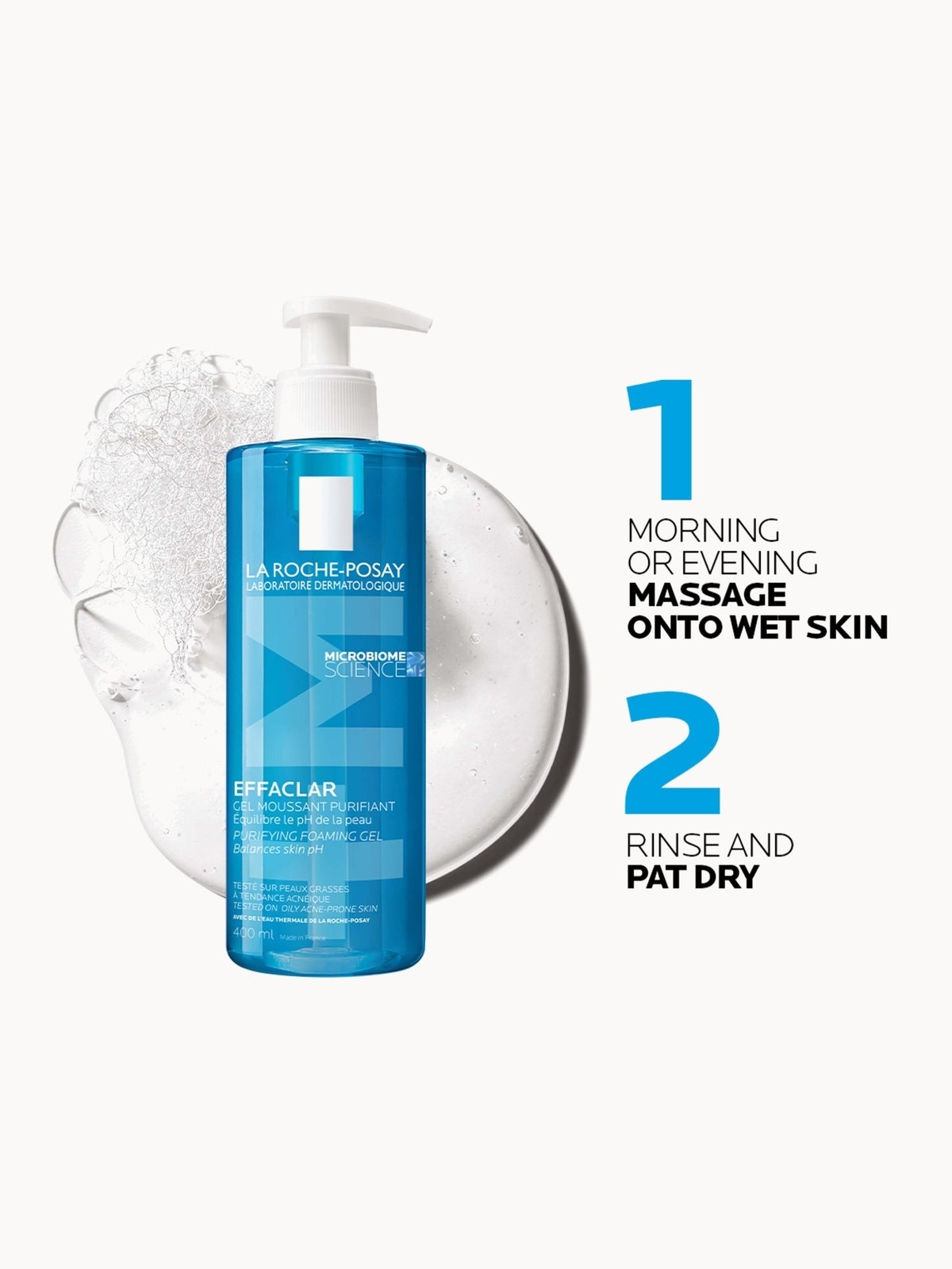 La Roche-Posay Effaclar Purifying Foaming Gel Cleanser for Oily, Blemish-Prone Skin 400ml 3