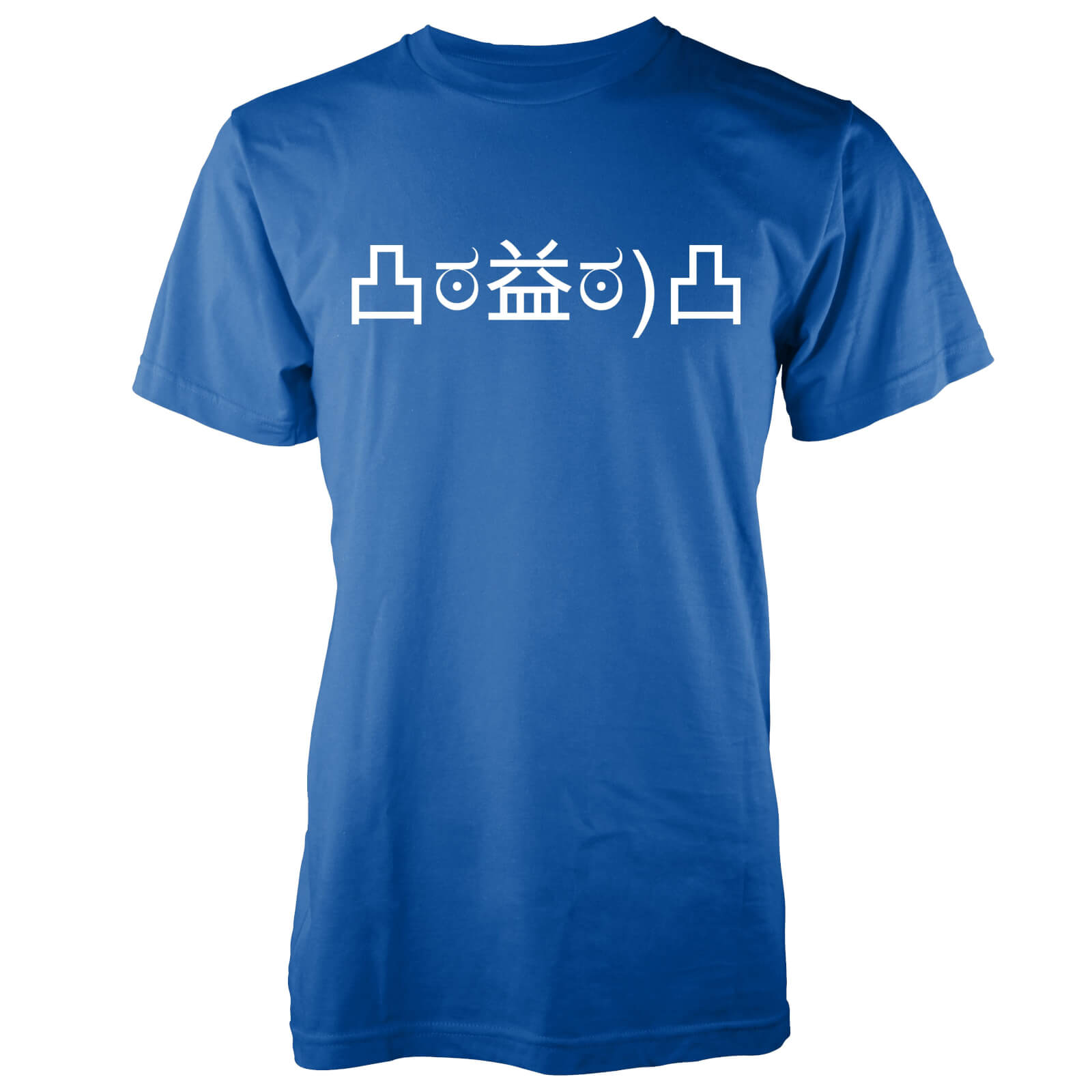 Men's Middle Finger Jemoticon T-Shirt - S - Blue