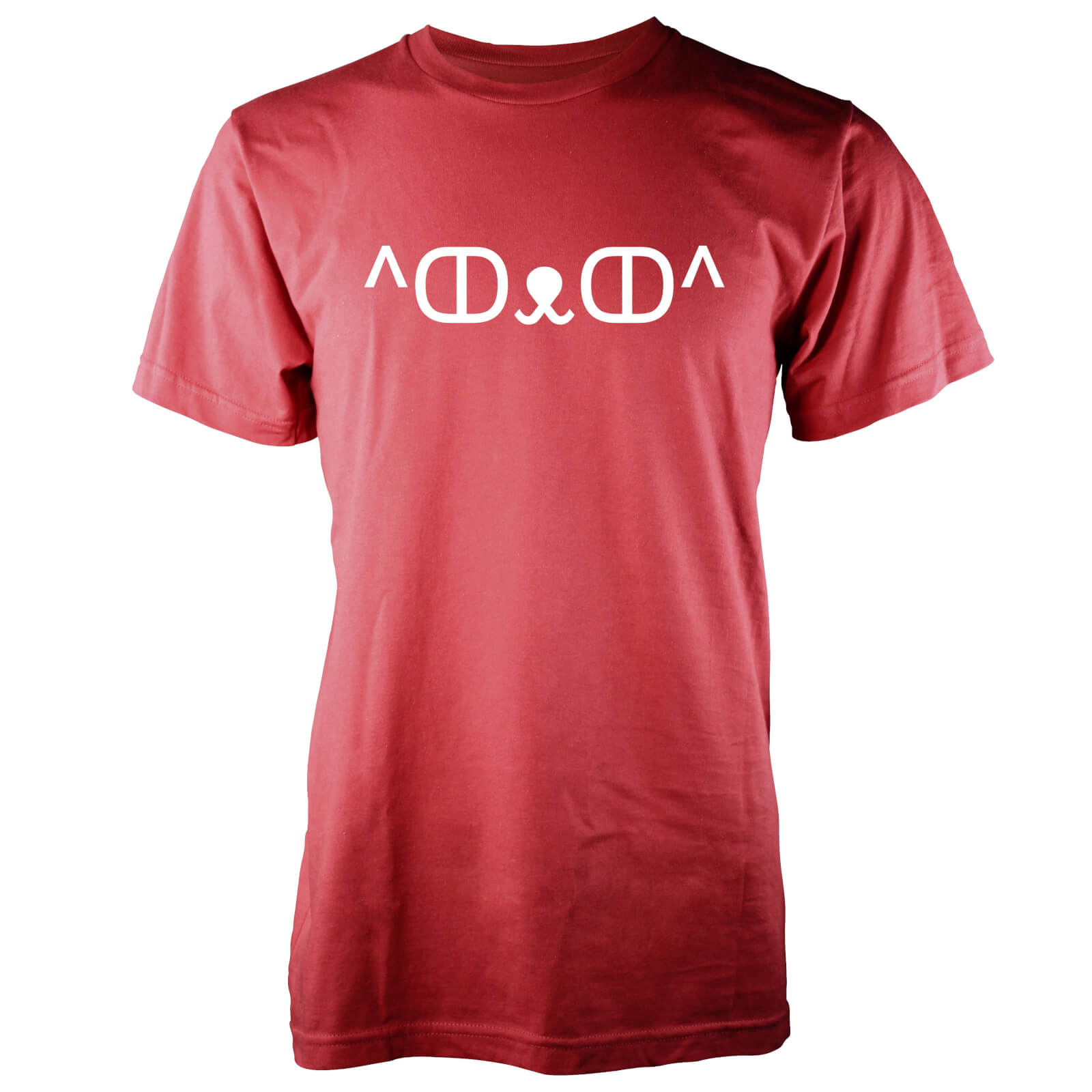 Men's Cute Cat Jemoticon T-Shirt - S - Red