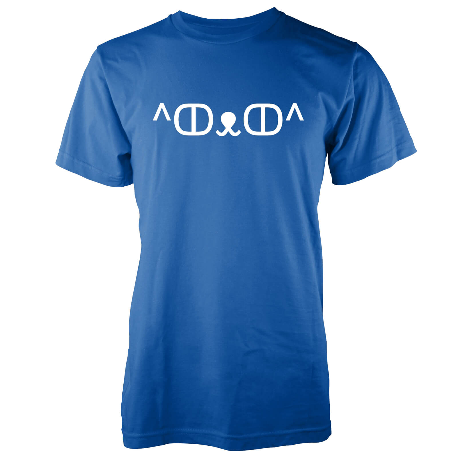 Men's Cute Cat Jemoticon T-Shirt - S - Blue