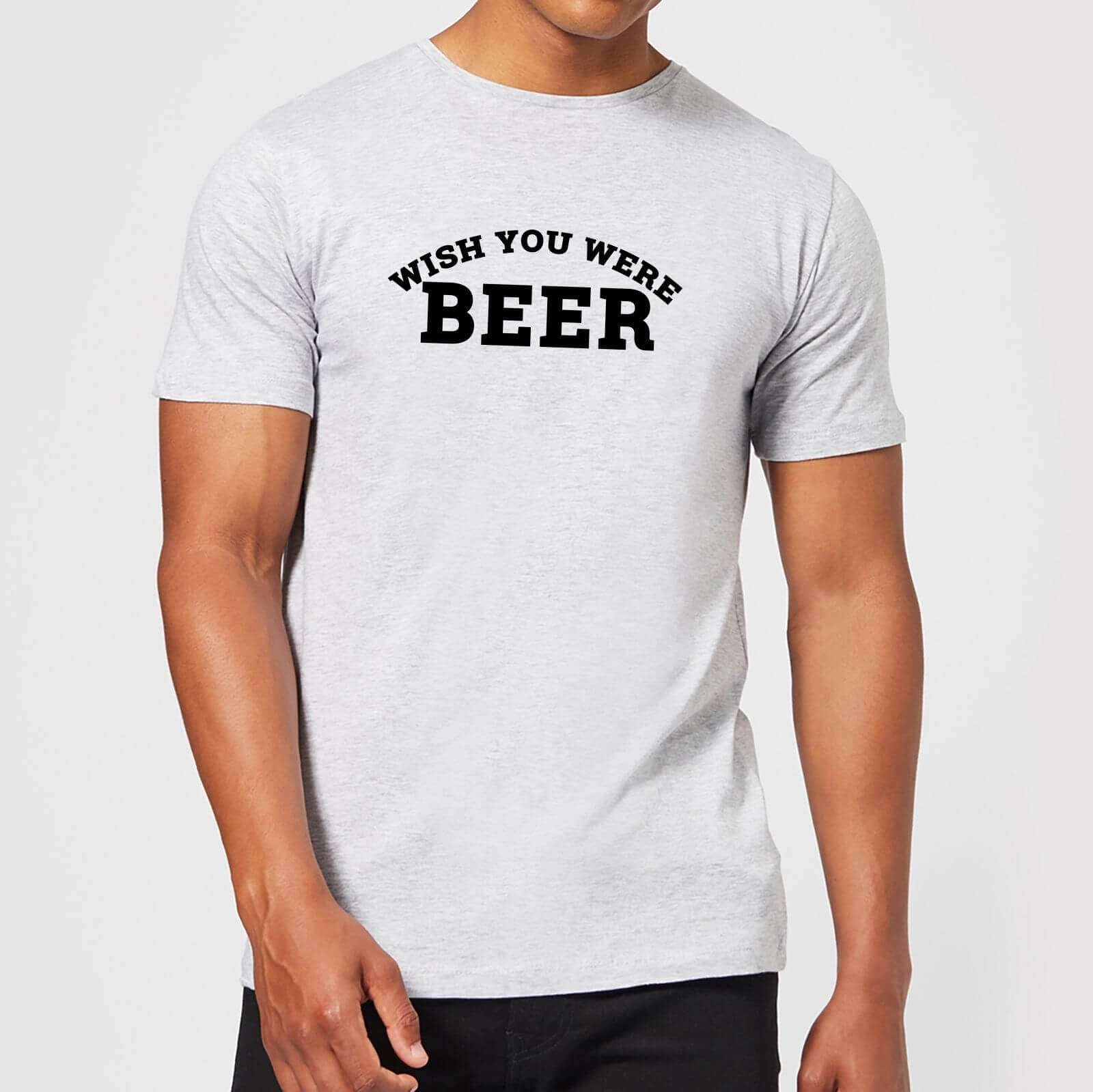 Beershield Wish You Were Beer Men's T-Shirt - S - Grey