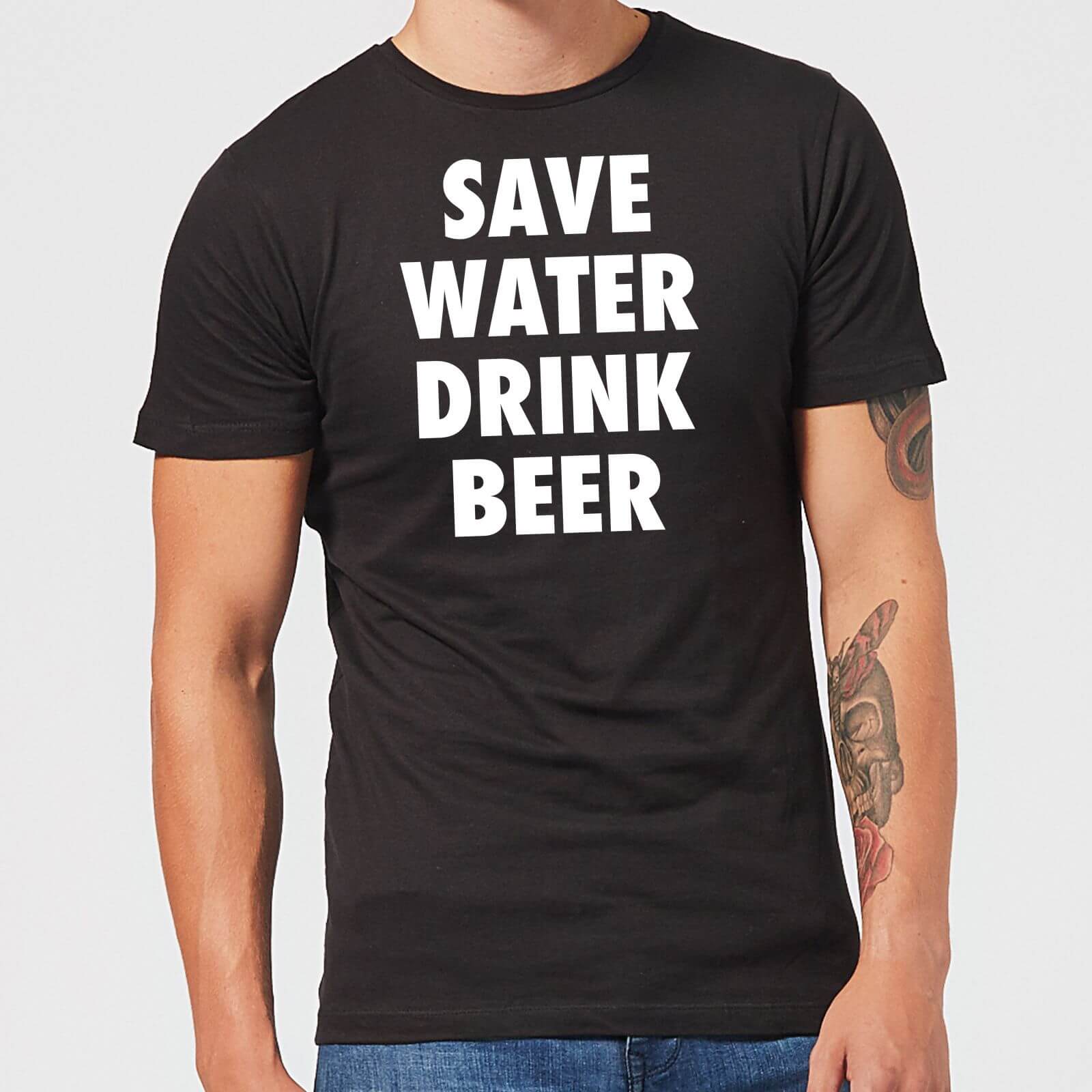 Beershield Save Water Drink Beer Men's T-Shirt - S - Black