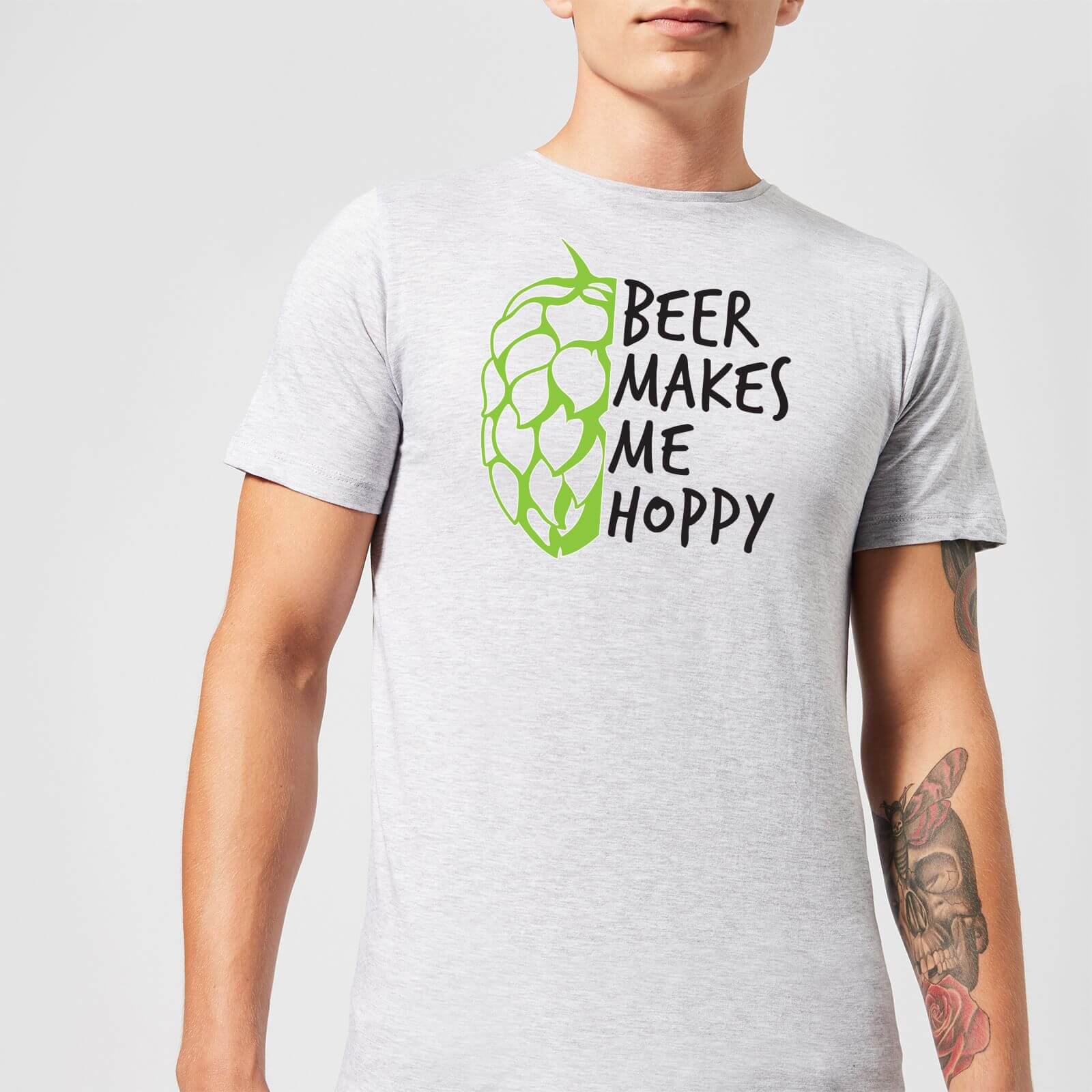 Beershield Beer Makes Me Hoppy Men's T-Shirt - S - Grey