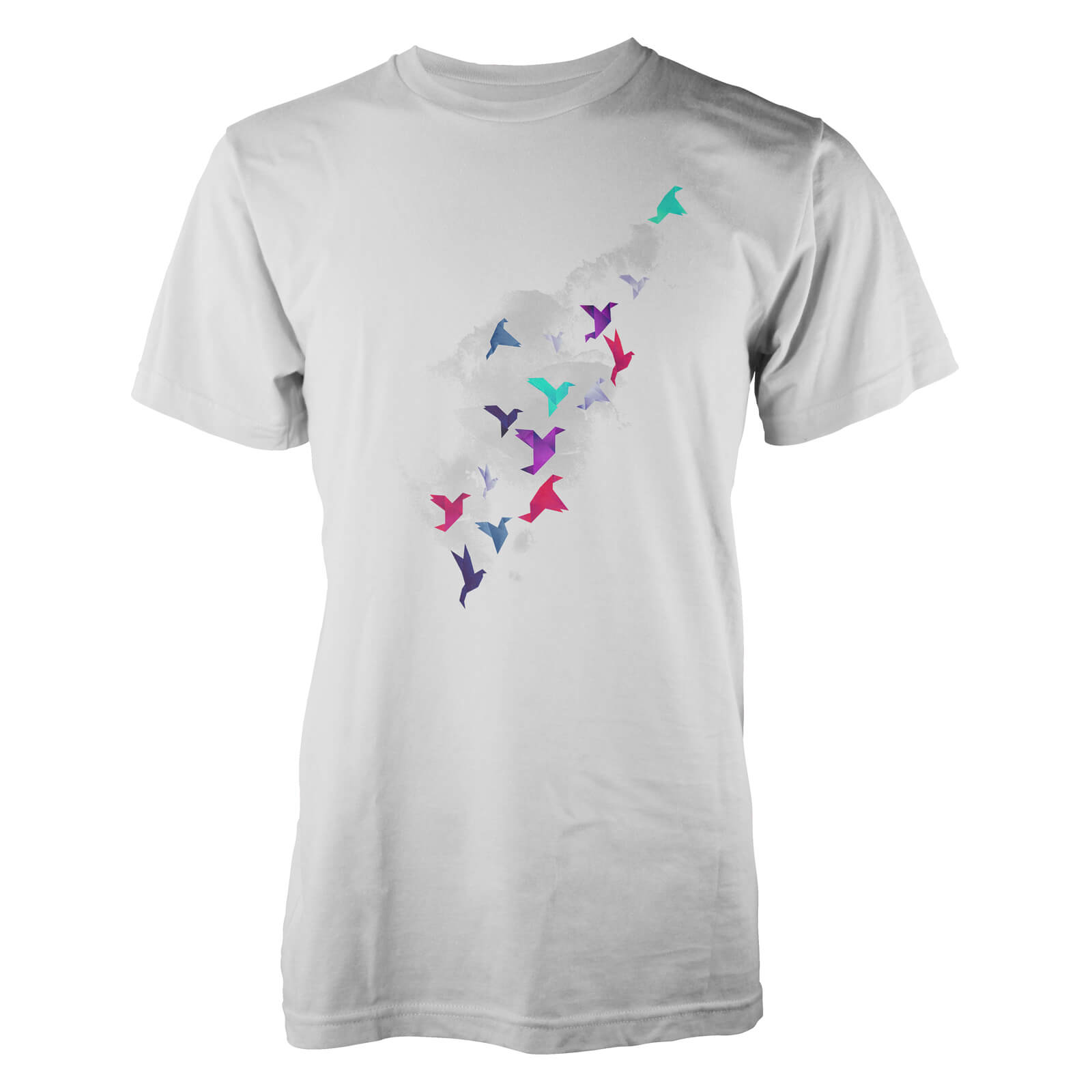 Farkas Paper Birds Men's T-Shirt - S - White