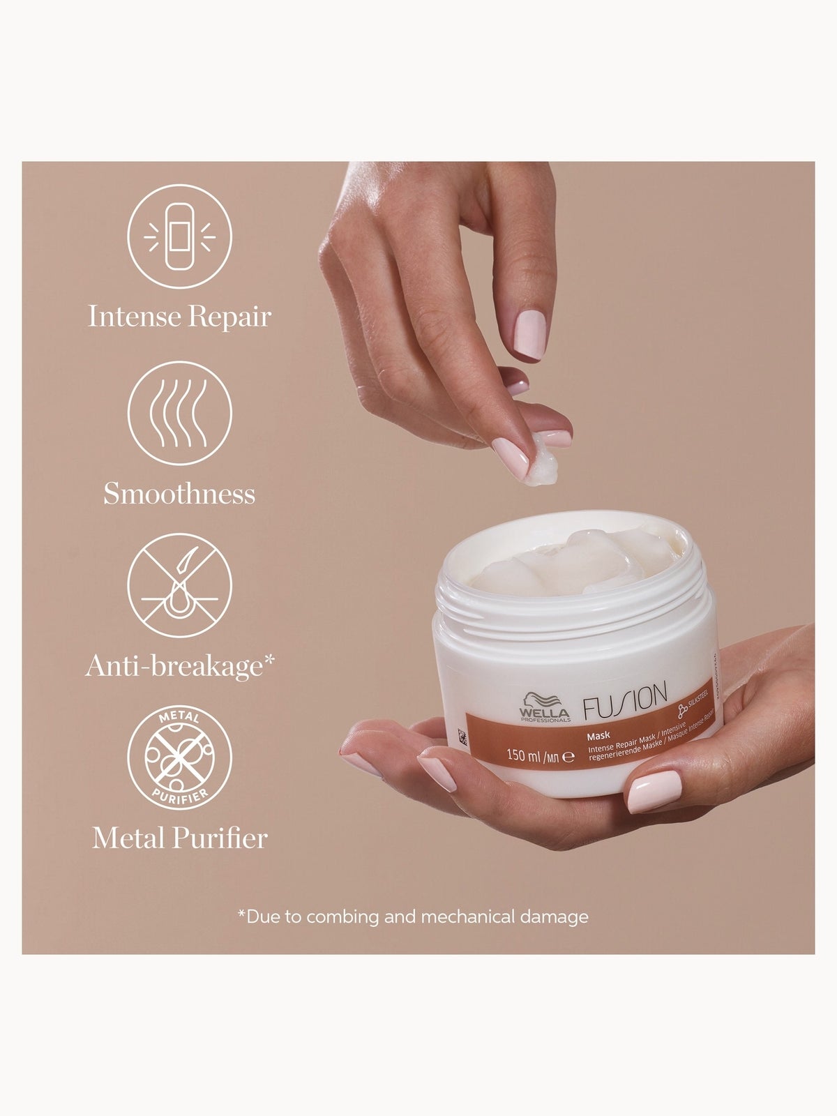 Wella Professionals Fusion Intense Repair Hair Mask for Damaged Hair 150ml 3