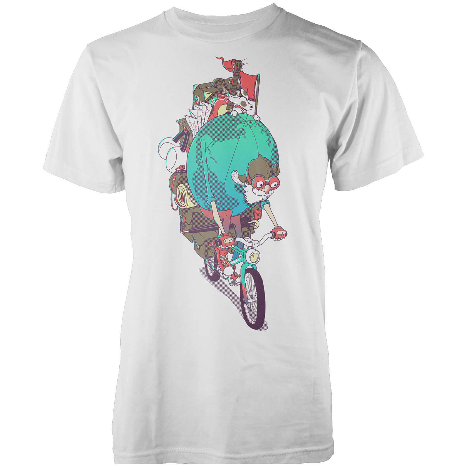 Vo Maria Mr. Traveller Men's White T Shirt - S - Black