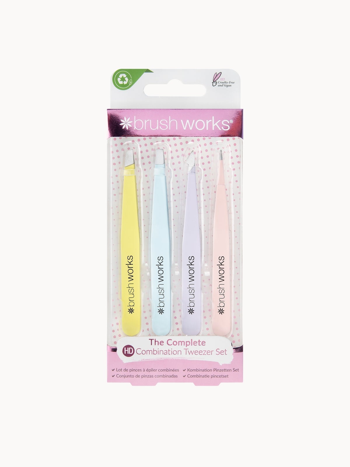 brushworks HD Combination Tweezer Set - Mixed 4