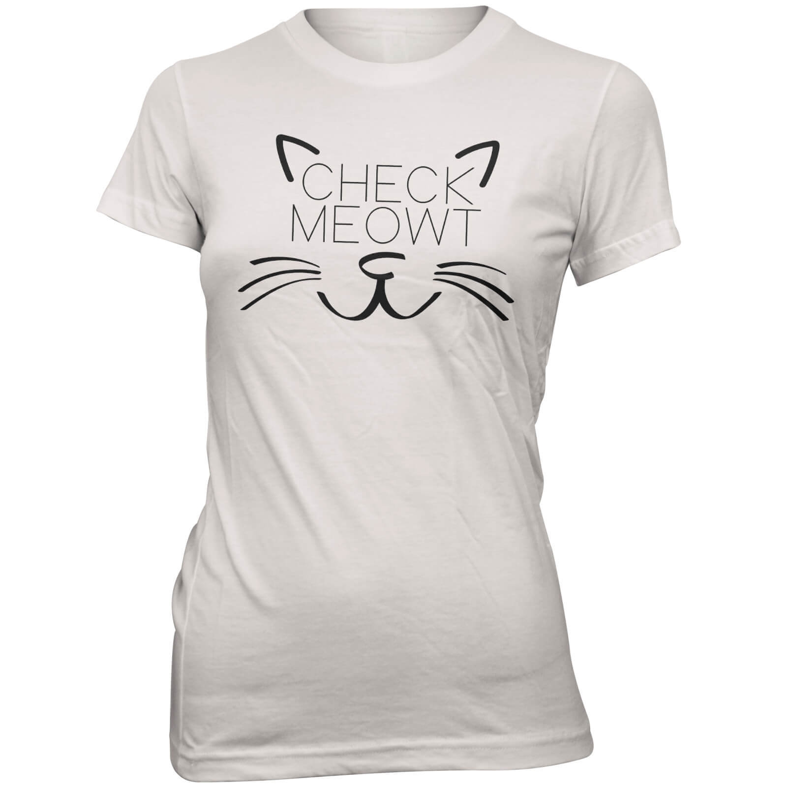 Check Meowt Women's Slogan T-Shirt - S - White