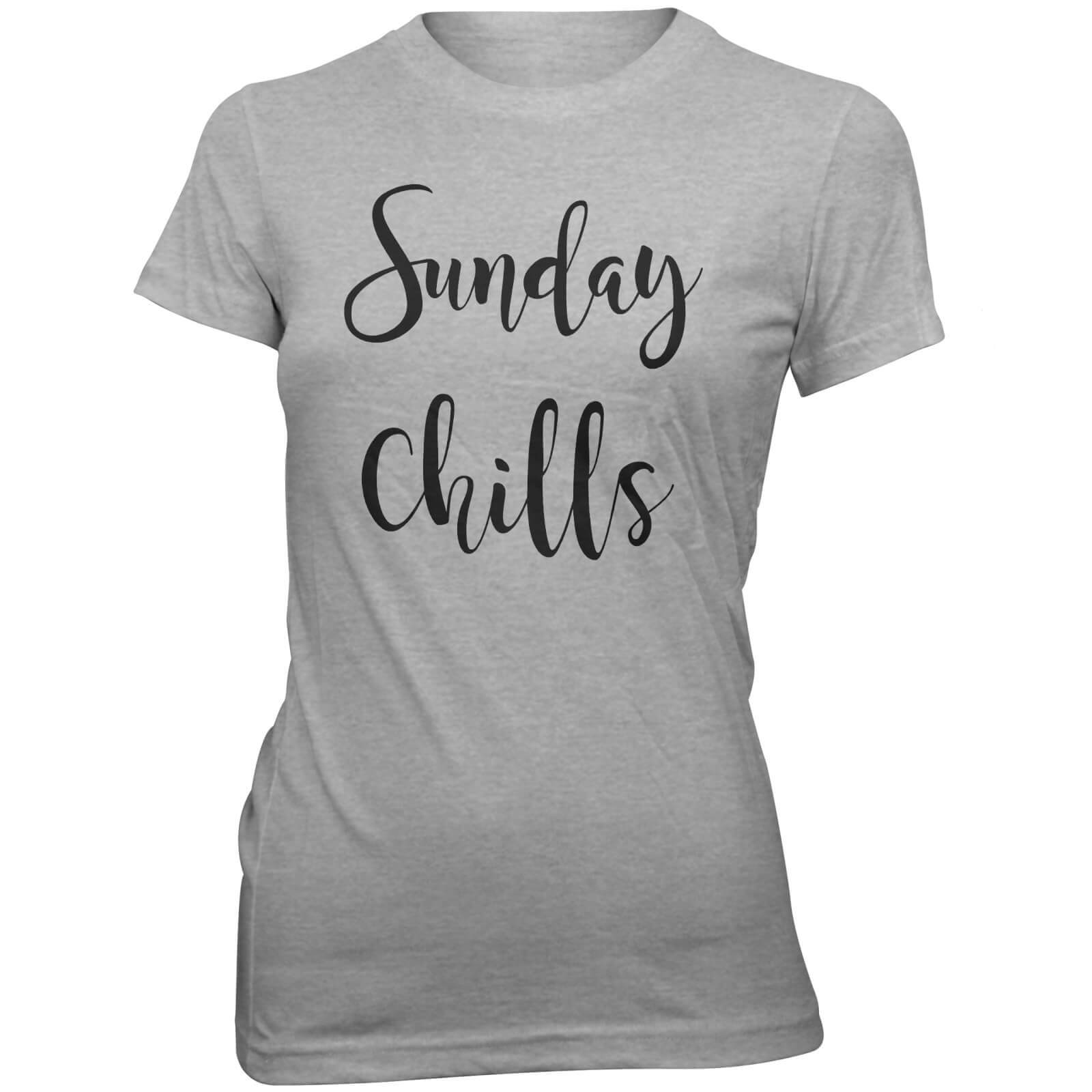 Sunday Chills Women's Slogan T-Shirt - S - Grey