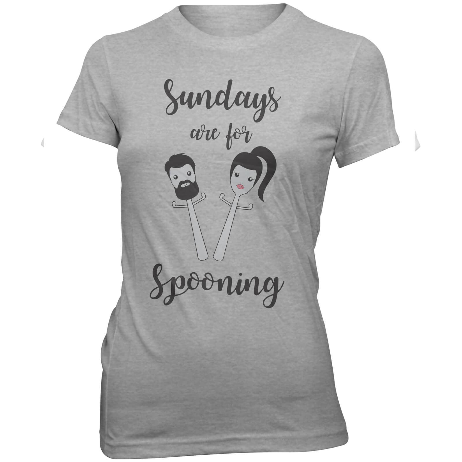 Sundays Are For Spooning Women's Slogan T-Shirt - S - Grey
