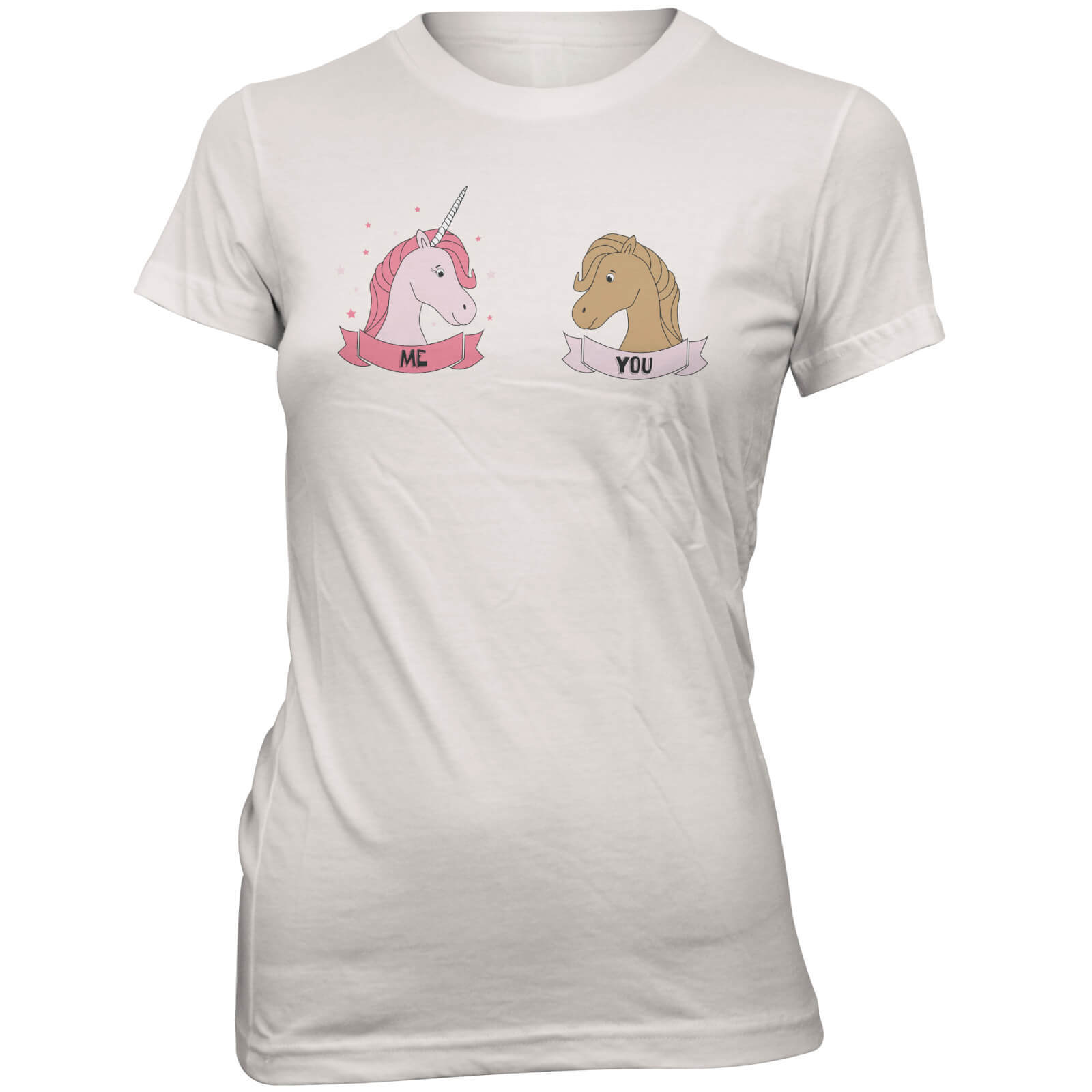 Unicorn Me Versus You Women's Slogan T-Shirt - S - White