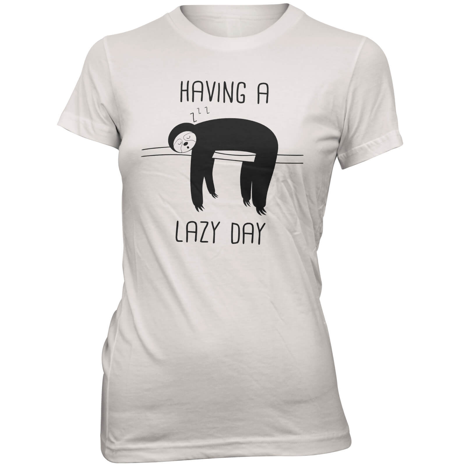 Sloth Having a Lazy Day Women's Slogan T-Shirt - S - White