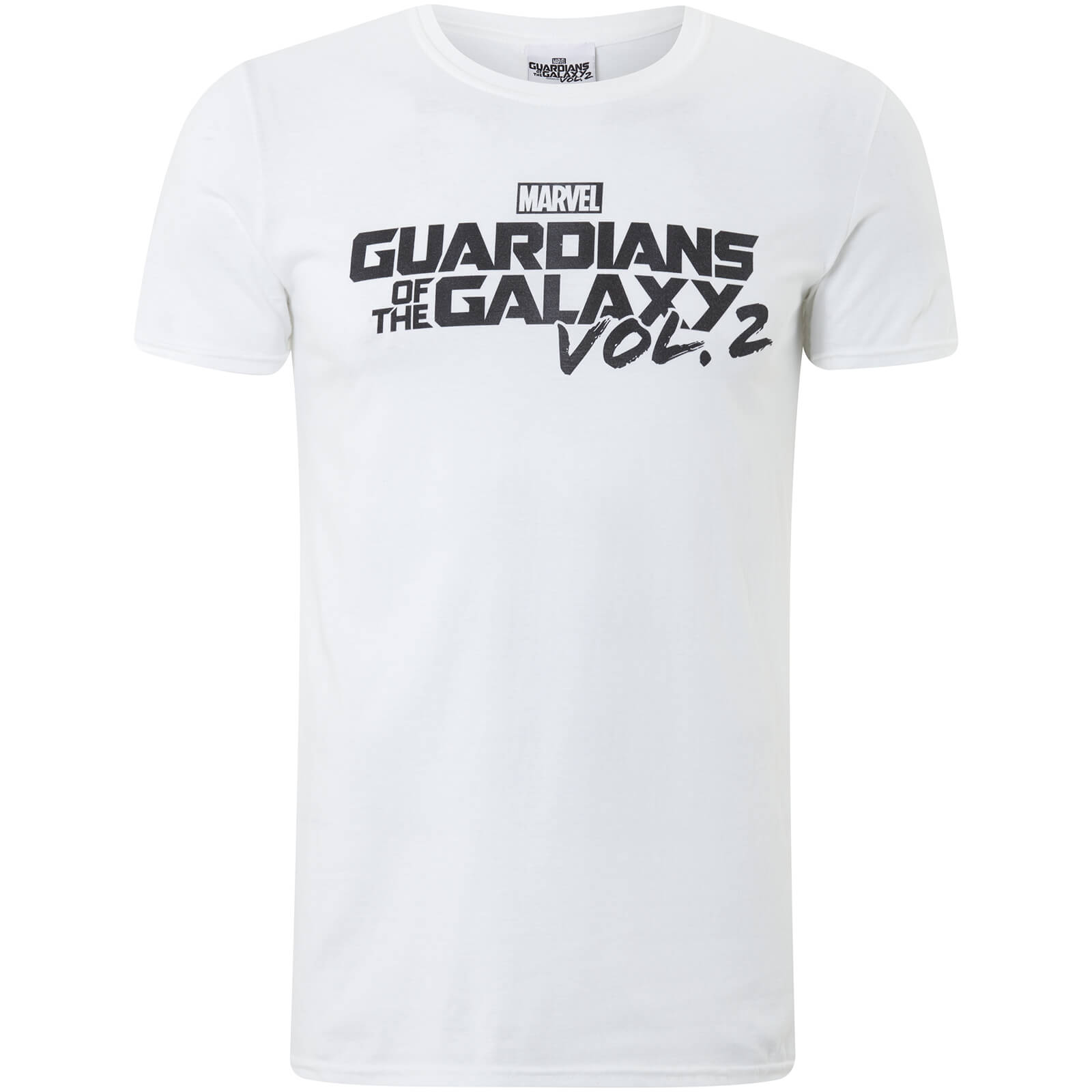 Marvel Men's Guardians of the Galaxy Vol. 2 Black Logo T-Shirt - White - S