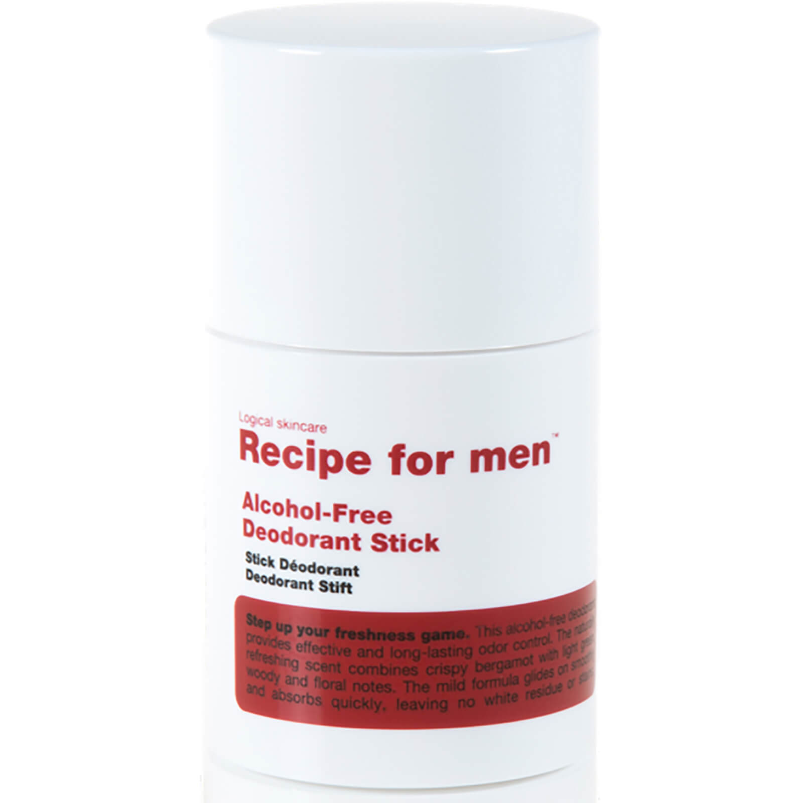 Дезодорант-стик для мужчин без содержания спирта Recipe For Men Alcohol Free Deodorant Stick 75мл