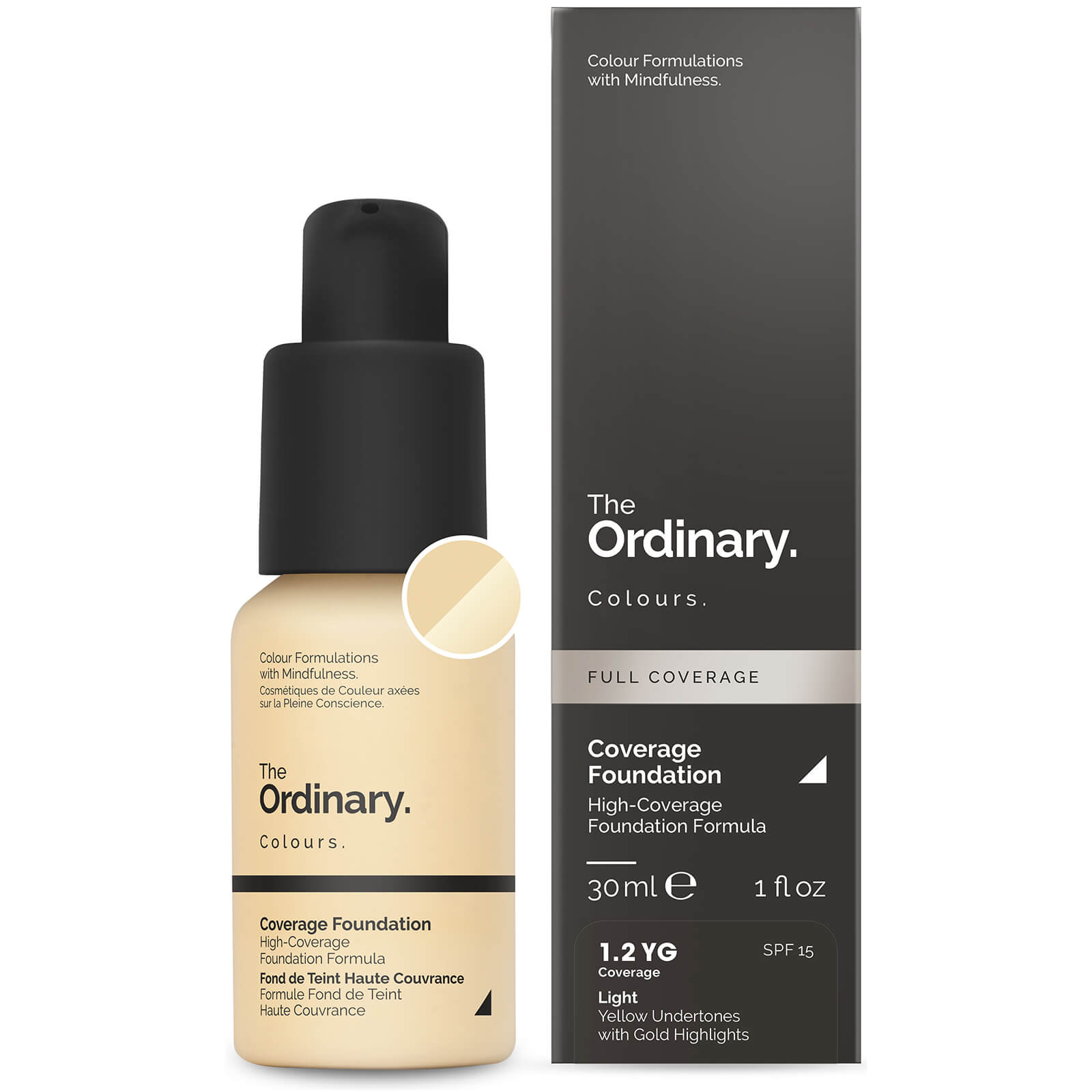 The Ordinary Coverage Foundation with SPF 15 by The Ordinary Colours 30ml (Various Shades) - 1.2YG