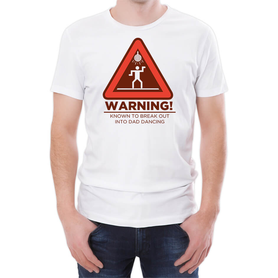 Warning Dad Dancing Men's White T-Shirt - S - White