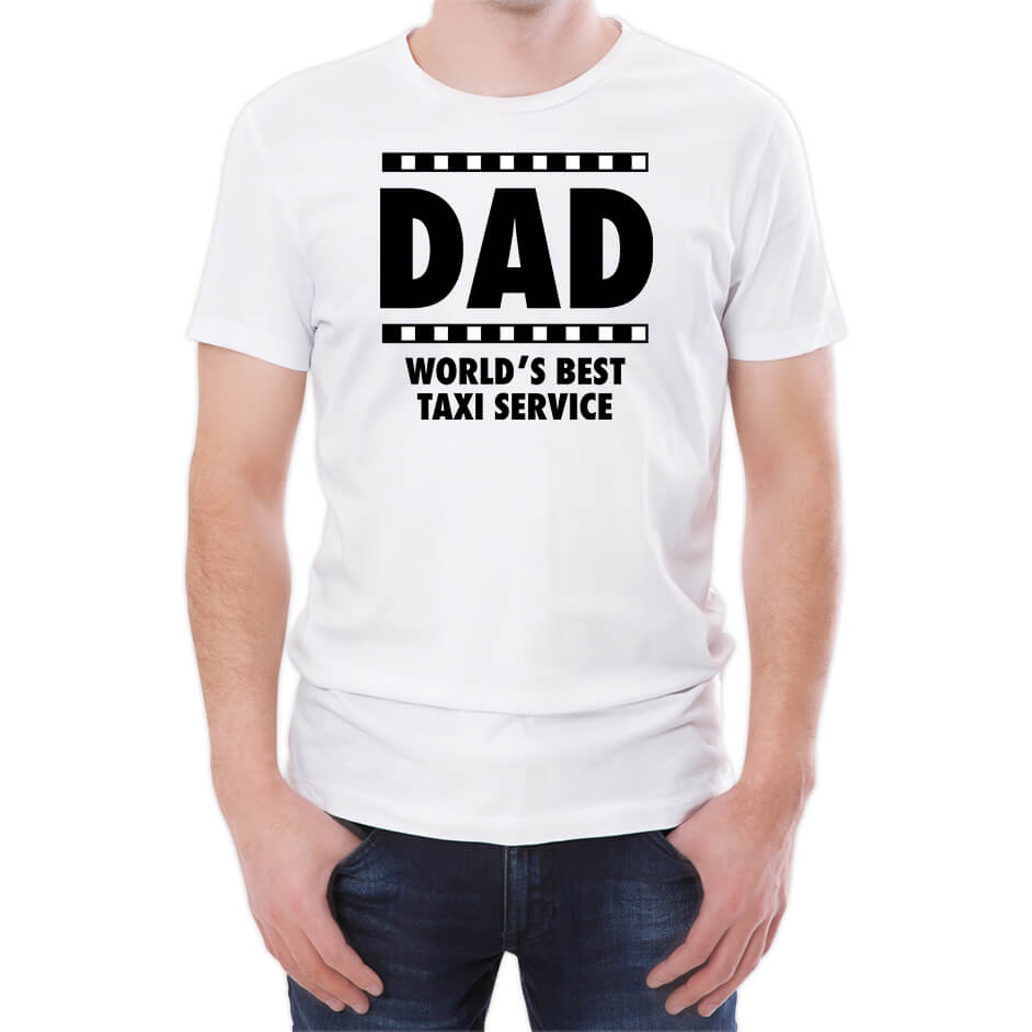 Dad World's Best Taxi Service Men's White T-Shirt - S - White