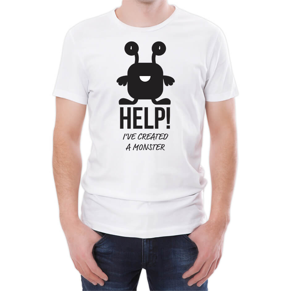 Help I've Created A Monster Men's White T-Shirt - S