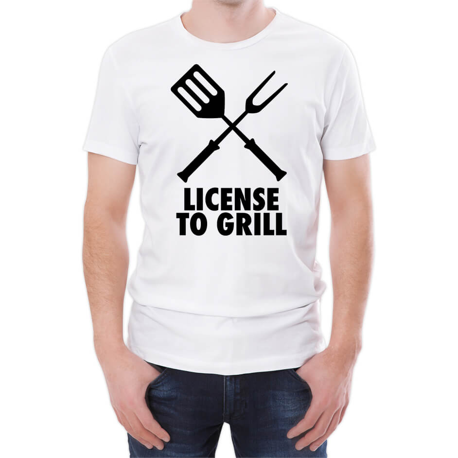 Tongs Licensed To Grill Men's White T-Shirt - S - White